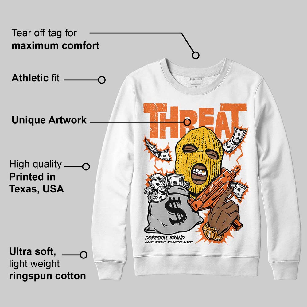 Orange Black White superstreetwear Sweatshirt Under Threat Graphic
