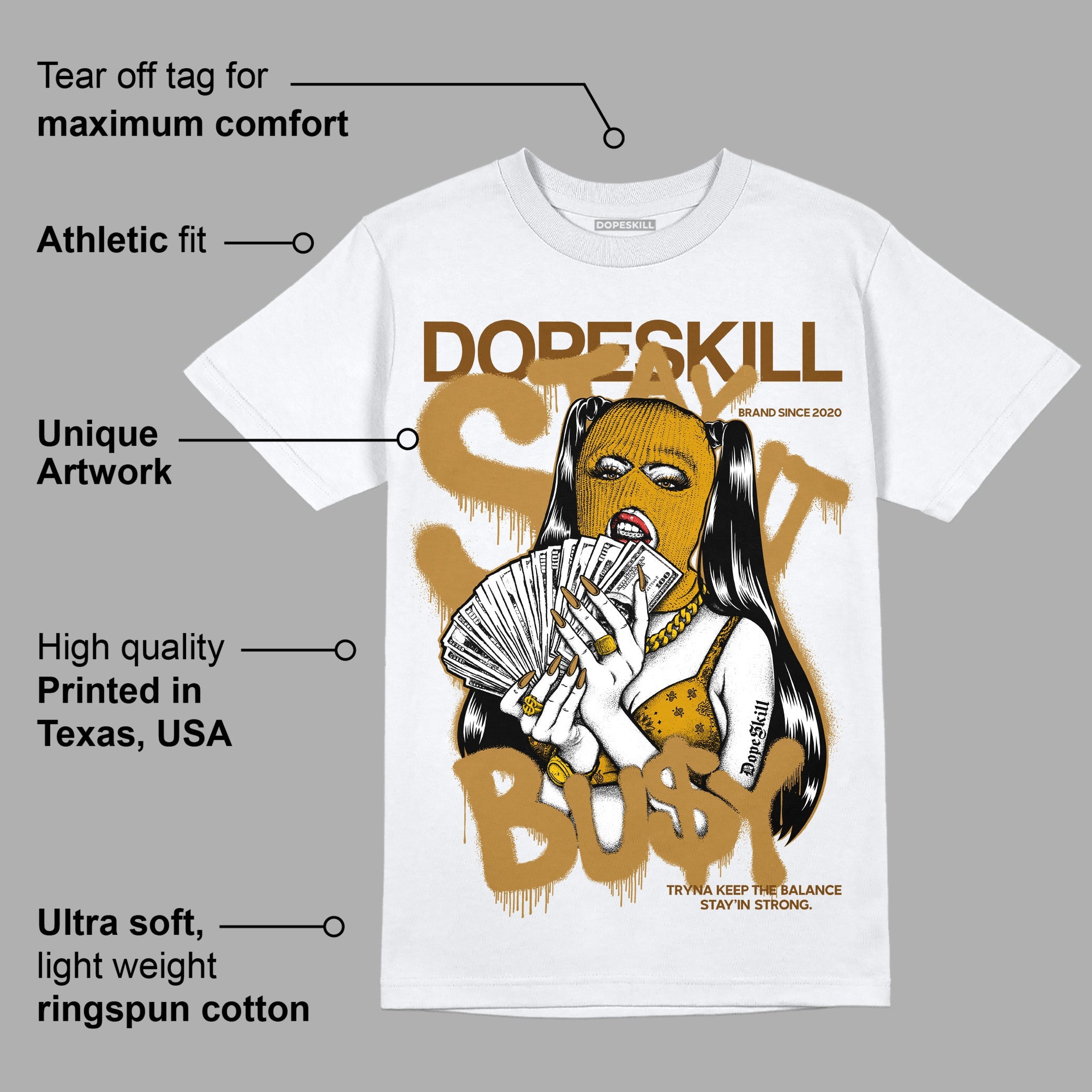 Wheat 13s superstreetwear T-Shirt Stay It Busy Graphic