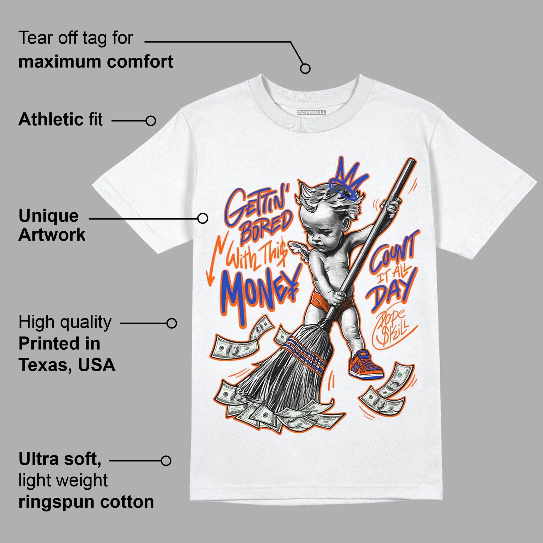 Dunk Low Futura Orange Blaze superstreetwear T-Shirt Gettin Bored With This Money Graphic