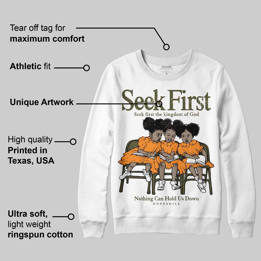 Olive Collection superstreetwear Sweatshirt New Seek First Graphic