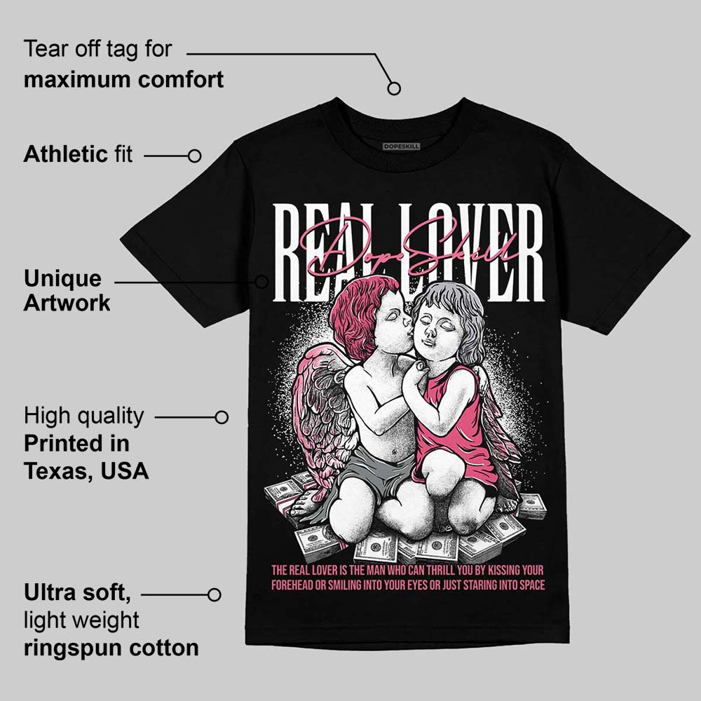 White Fluo Pink superstreetwear T-Shirt Real Lover Graphic