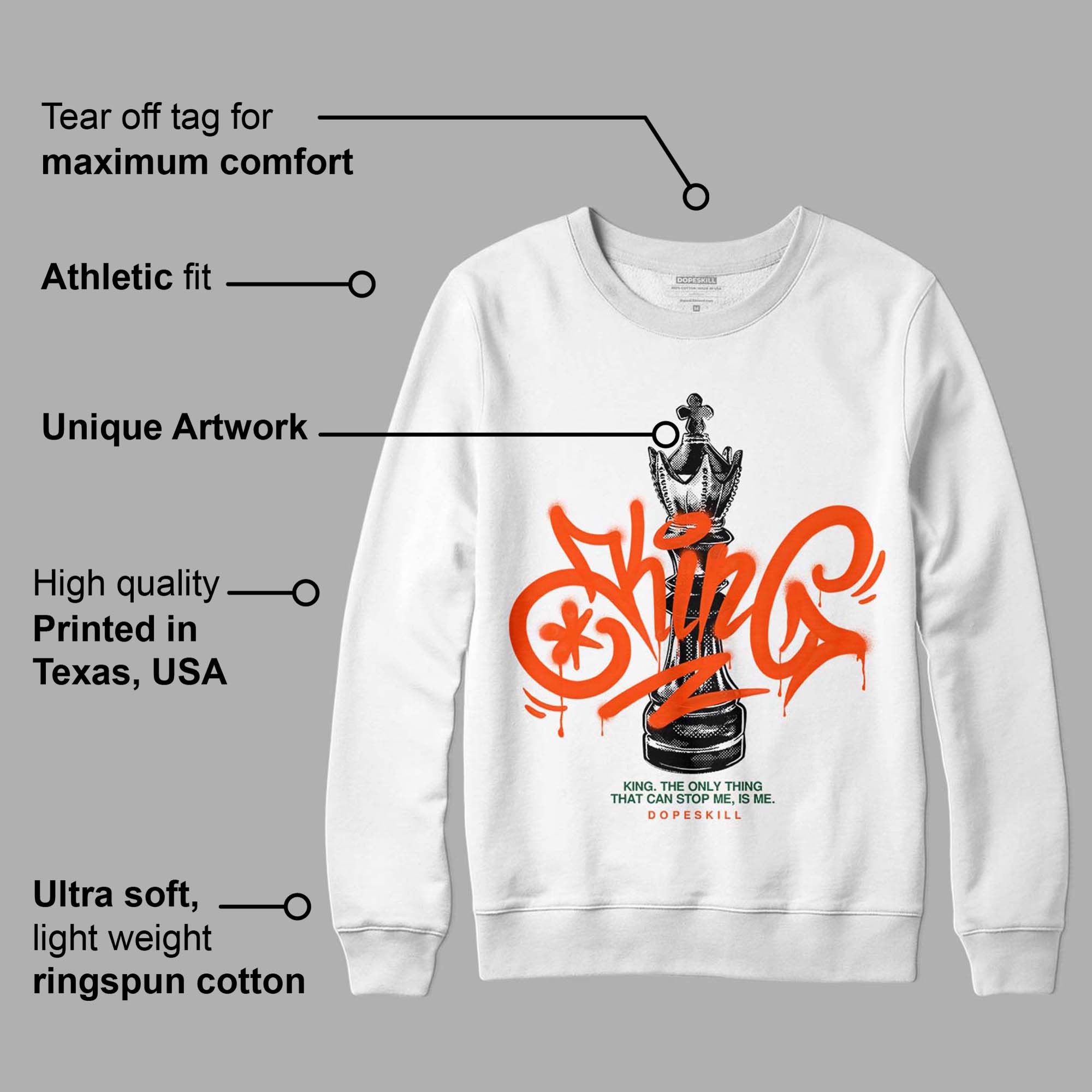 Dunk Low Team Dark Green Orange superstreetwear Sweatshirt King Chess Graphic