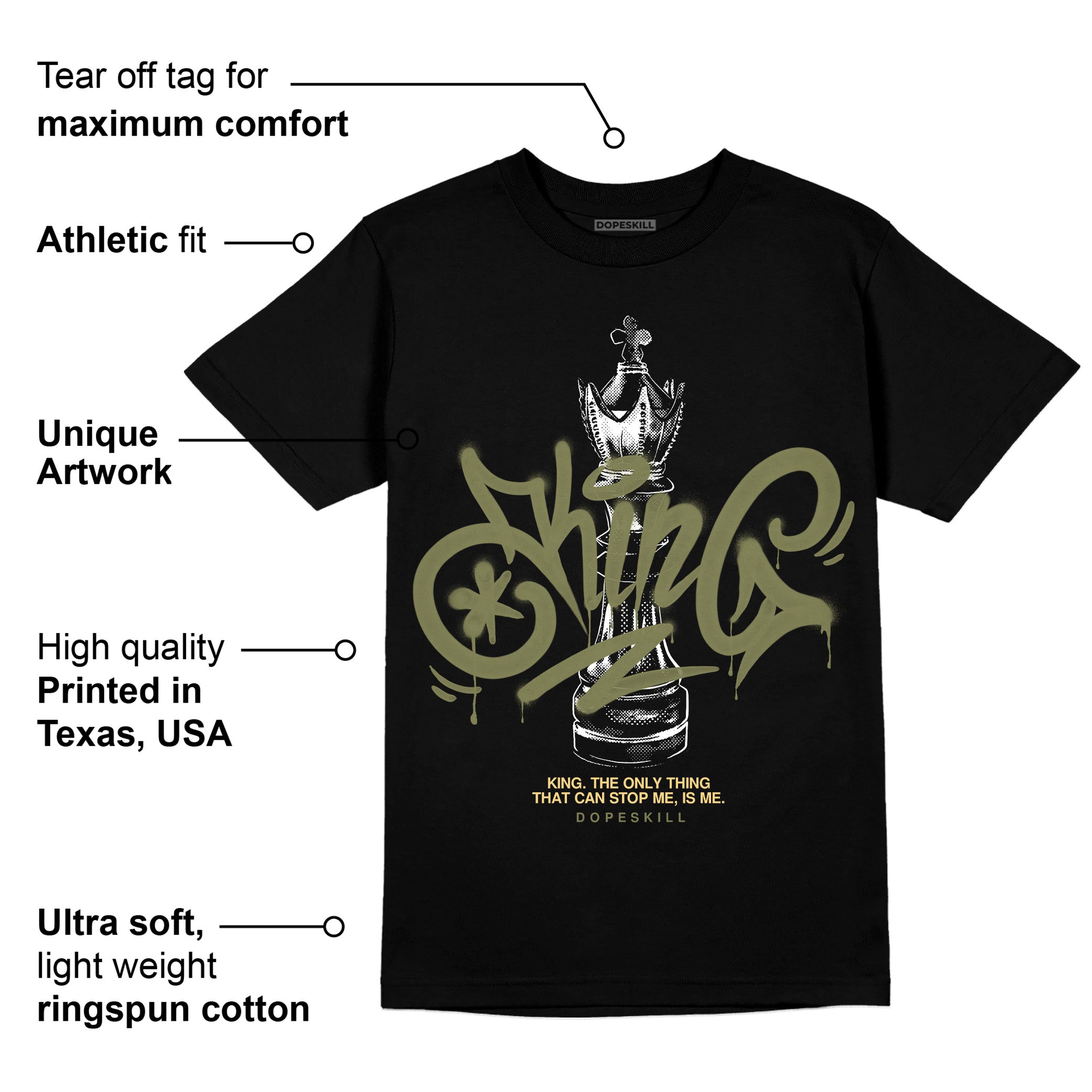Craft Olive 4s superstreetwear T-Shirt King Chess Graphic