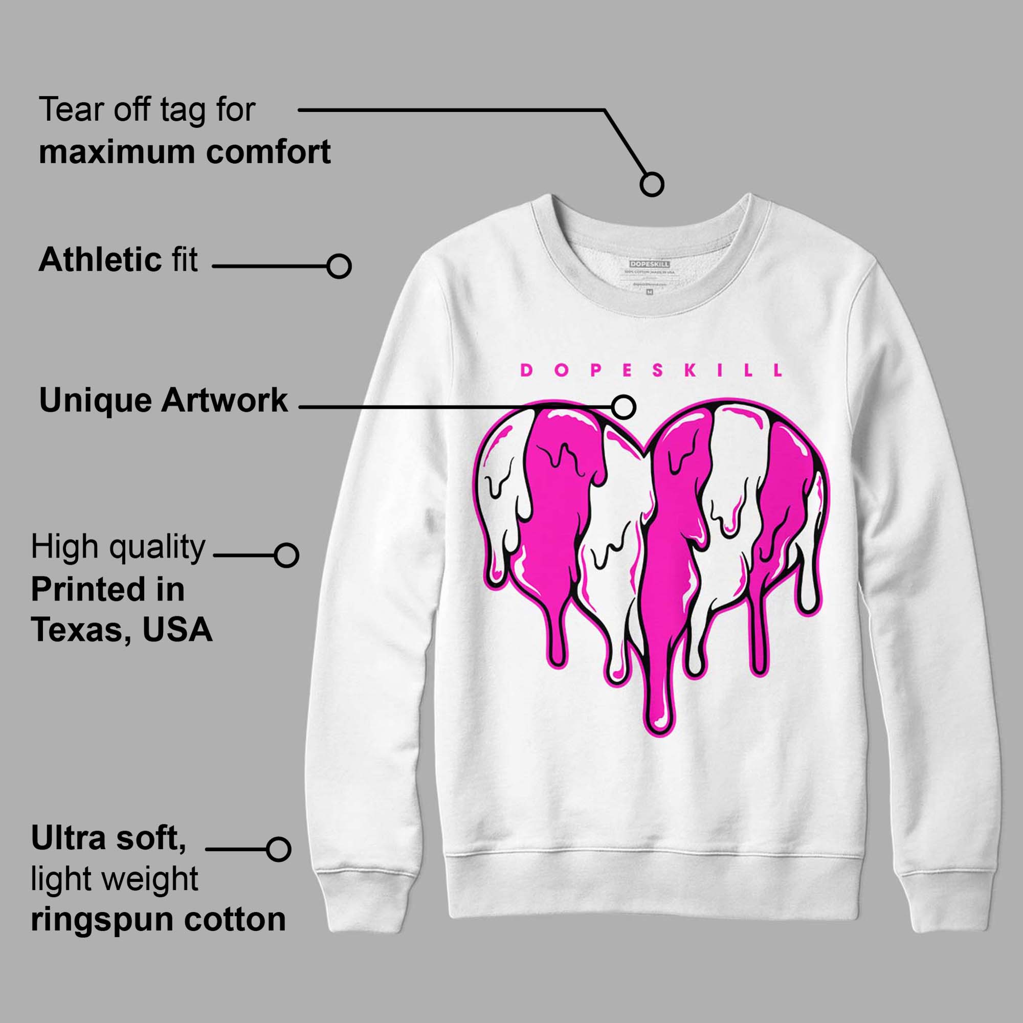 Dunk Low Active Fuchsia superstreetwear Sweatshirt Slime Drip Heart Graphic