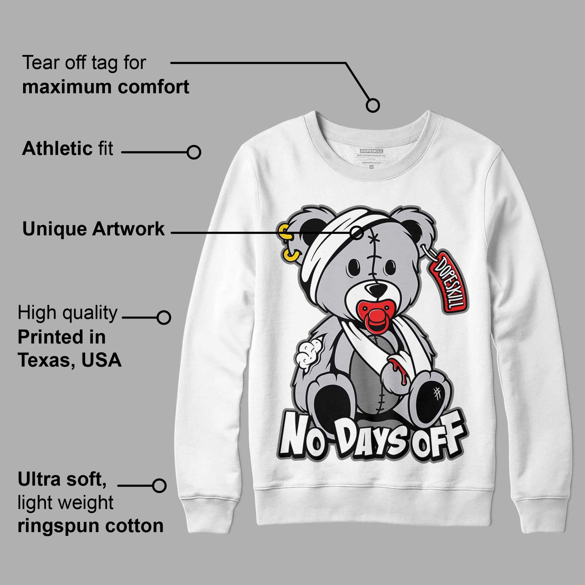 Grey Collection superstreetwear Sweatshirt Hurt Bear Graphic
