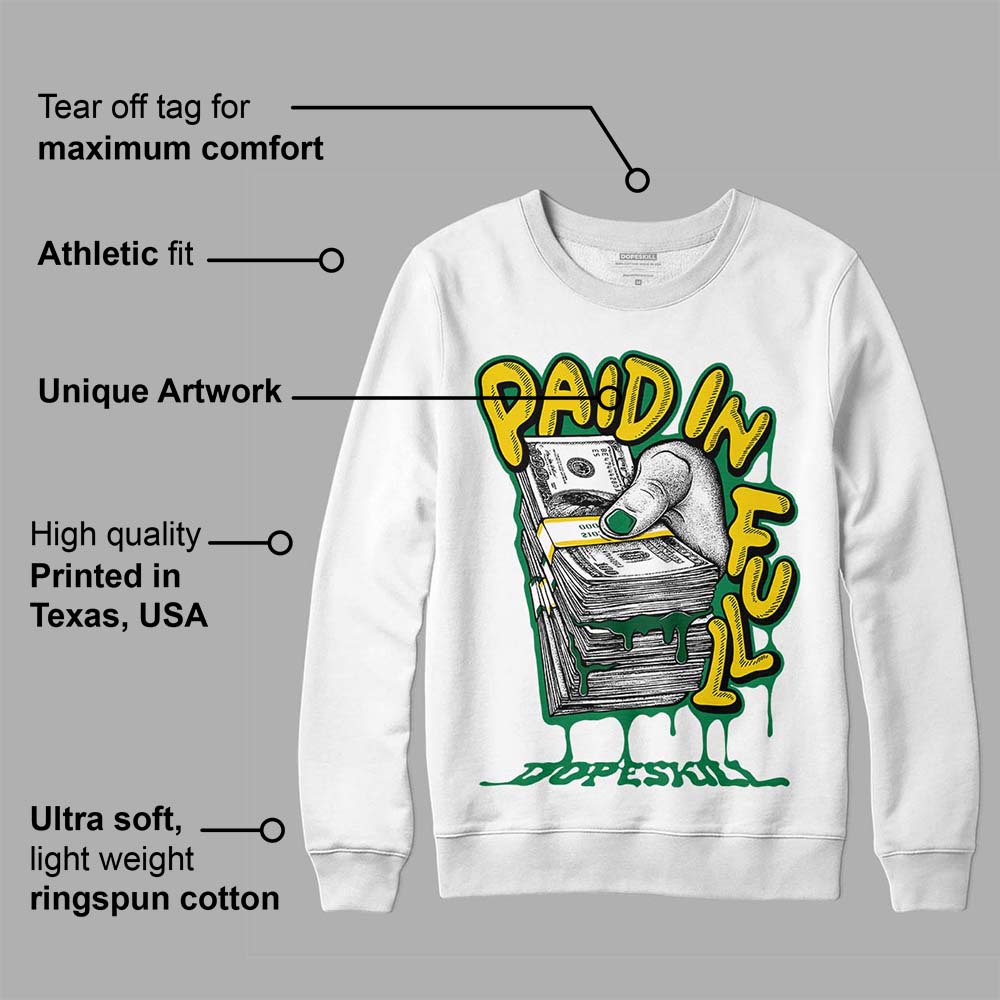 Green Collection superstreetwear Sweatshirt Paid In Full Graphic