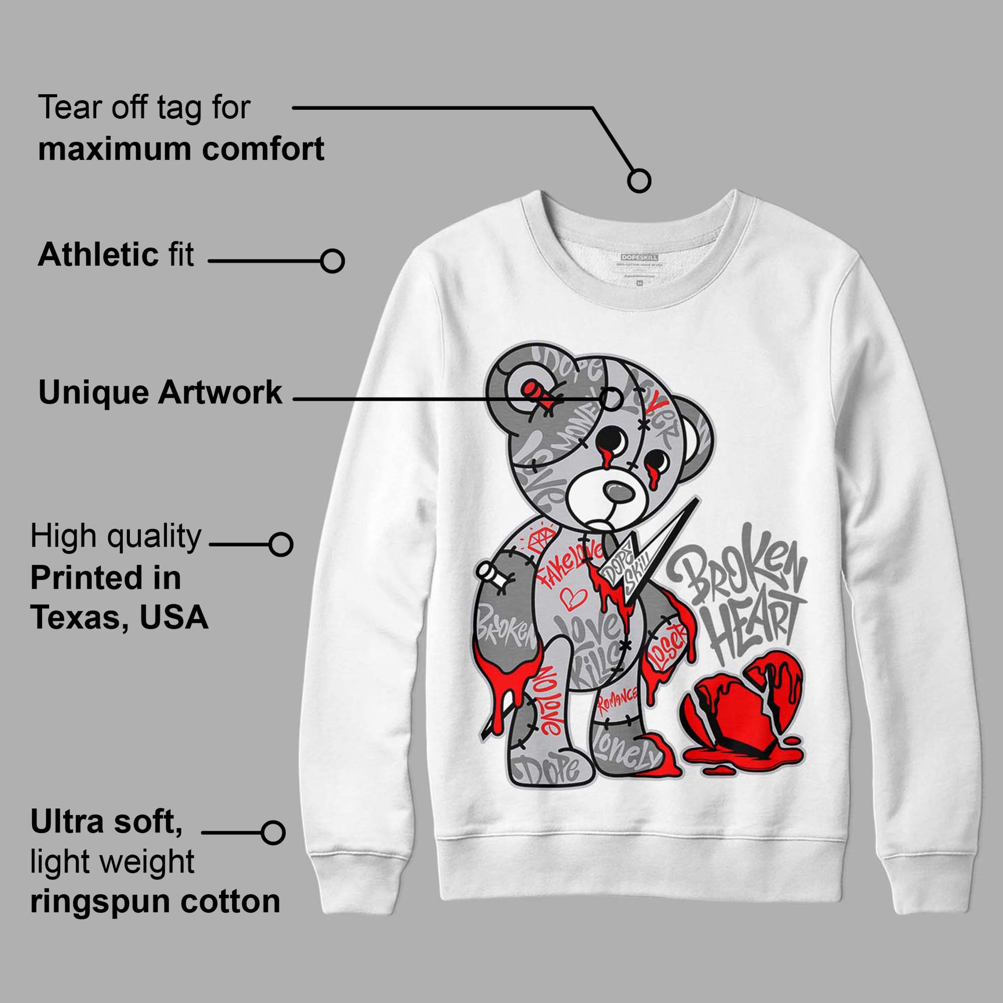 Grey Collection superstreetwear Sweatshirt Broken Heart Graphic