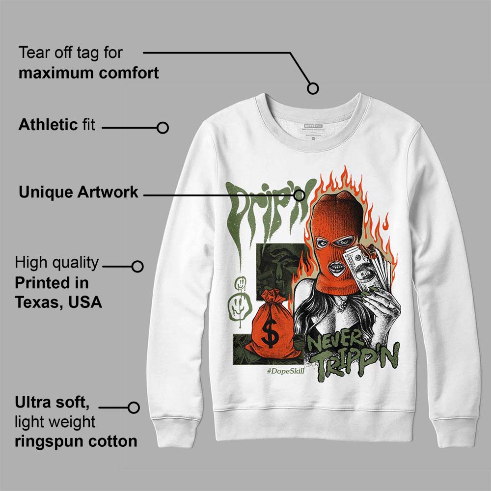 Olive Collection superstreetwear Sweatshirt Drip'n Never Tripp'n Graphic