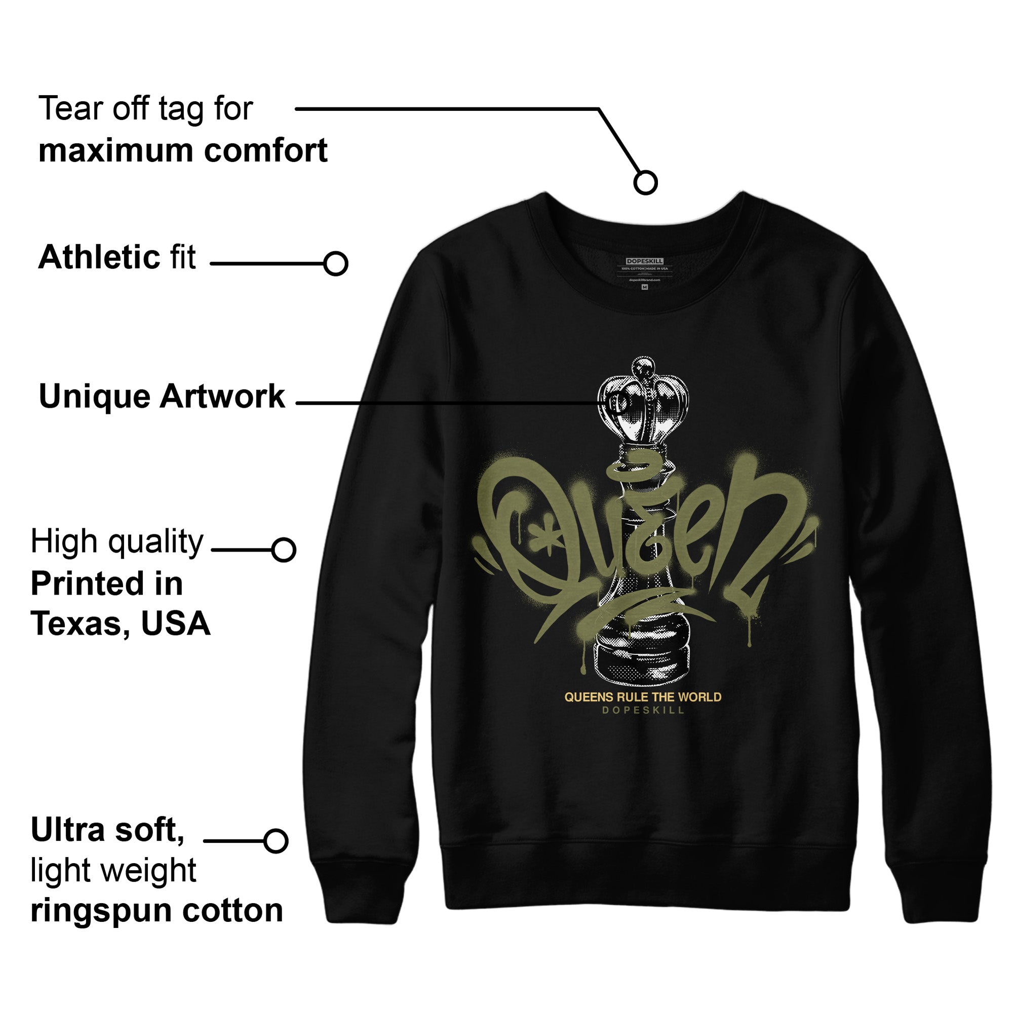 Craft Olive 4s superstreetwear Sweatshirt Queen Chess Graphic