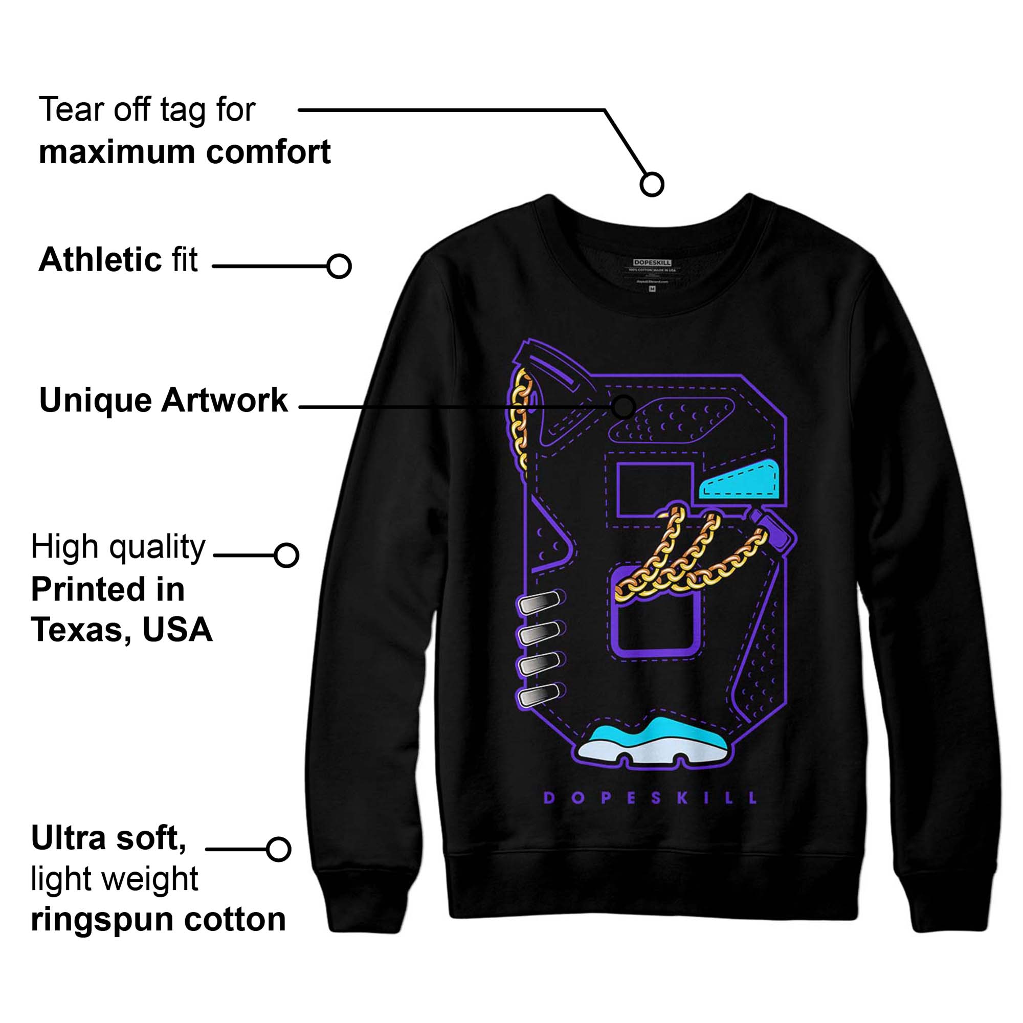 Aqua 6s superstreetwear Sweatshirt No.6 Graphic
