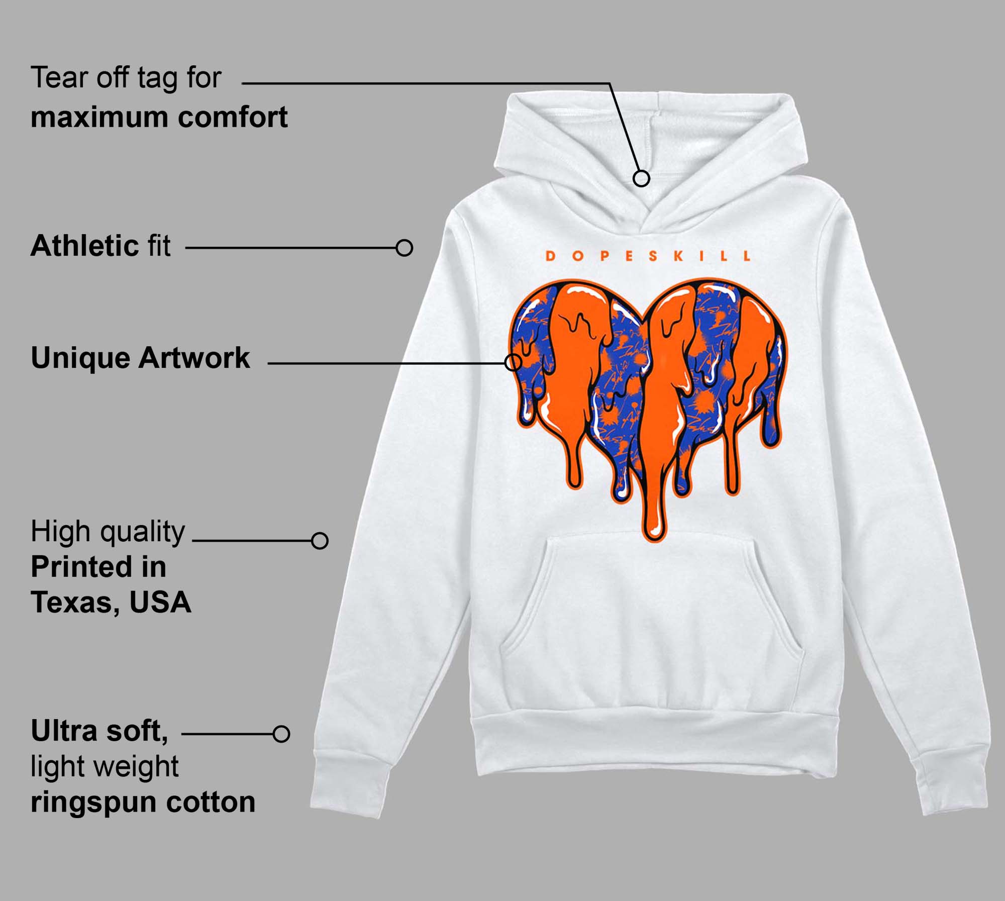 Dunk Low Futura Orange Blaze superstreetwear Hoodie Sweatshirt Slime Drip Heart Graphic
