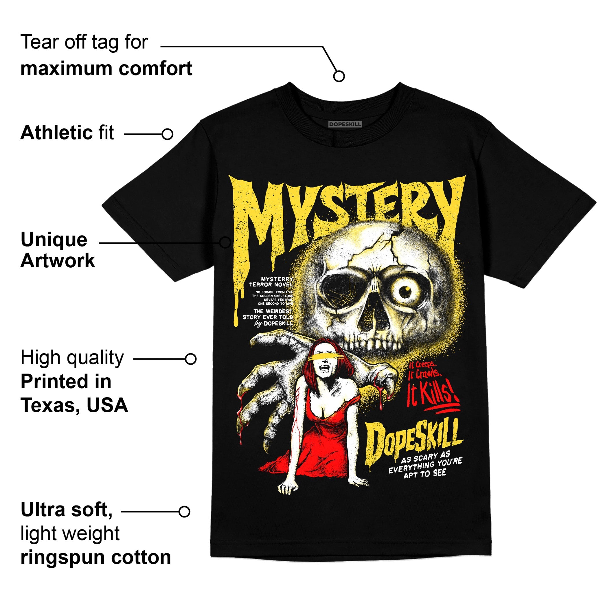 Black Tour Yellow AJ 4 Thunder superstreetwear Unisex T-Shirt Mystery Ghostly Grasp Graphic