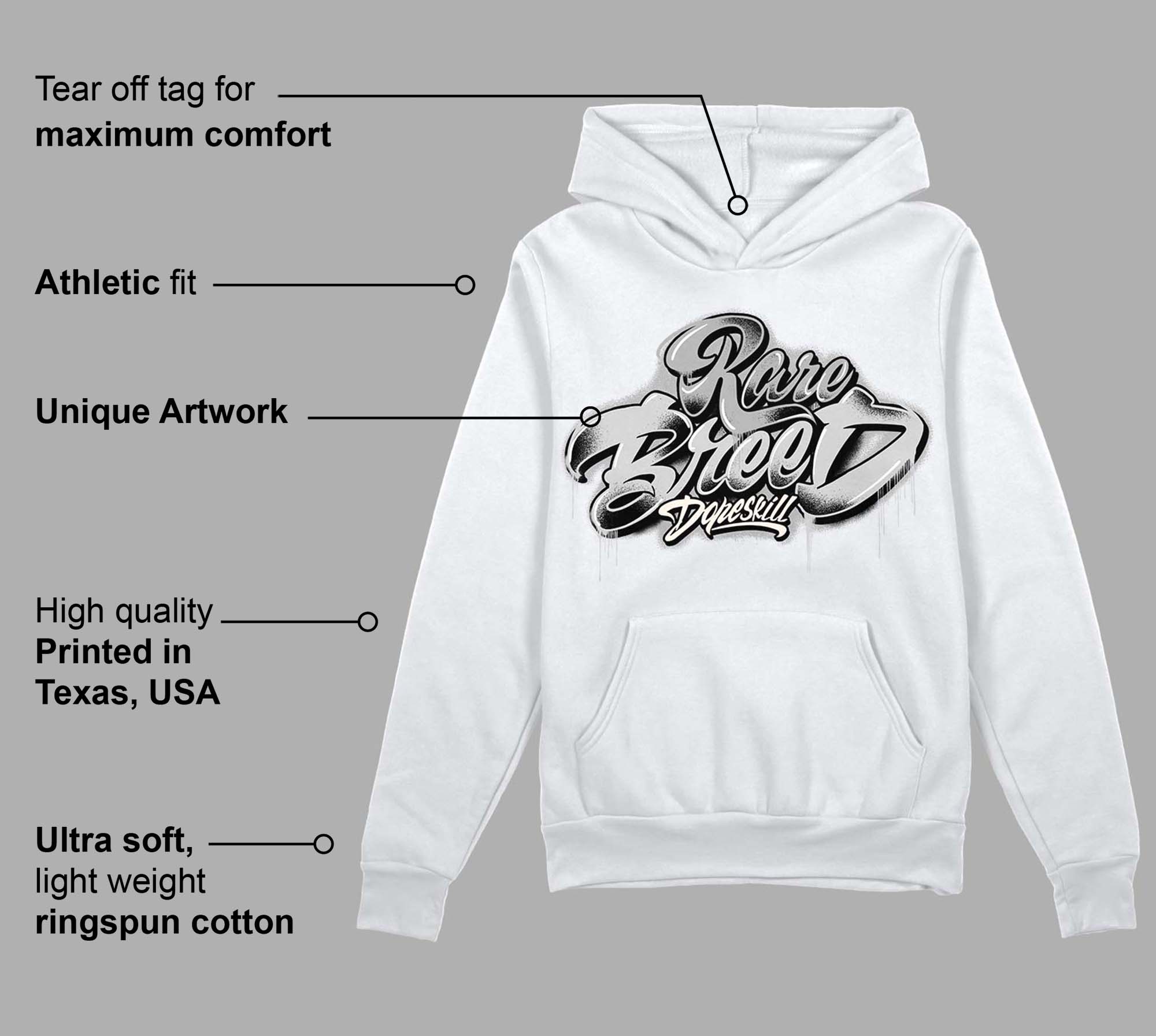 Off Noir 3s superstreetwear Hoodie Sweatshirt Rare Breed Type Graphic