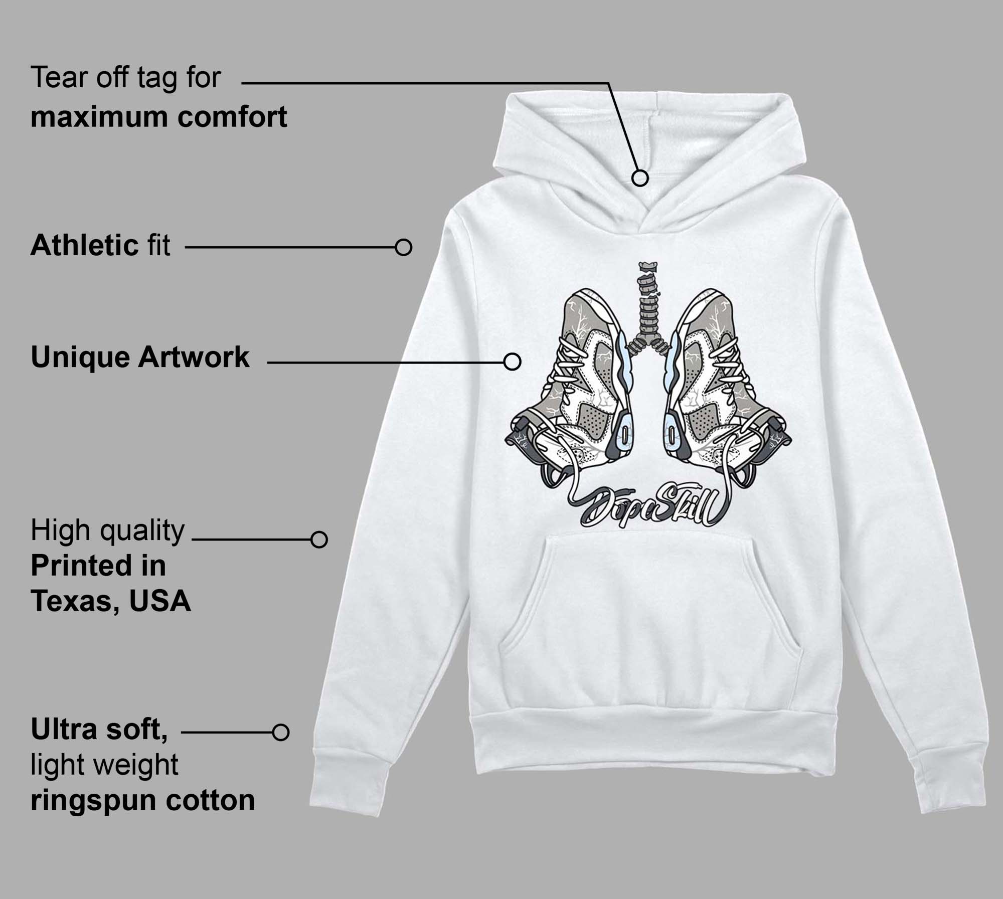Cool Grey 6s superstreetwear Hoodie Sweatshirt Breathe Graphic