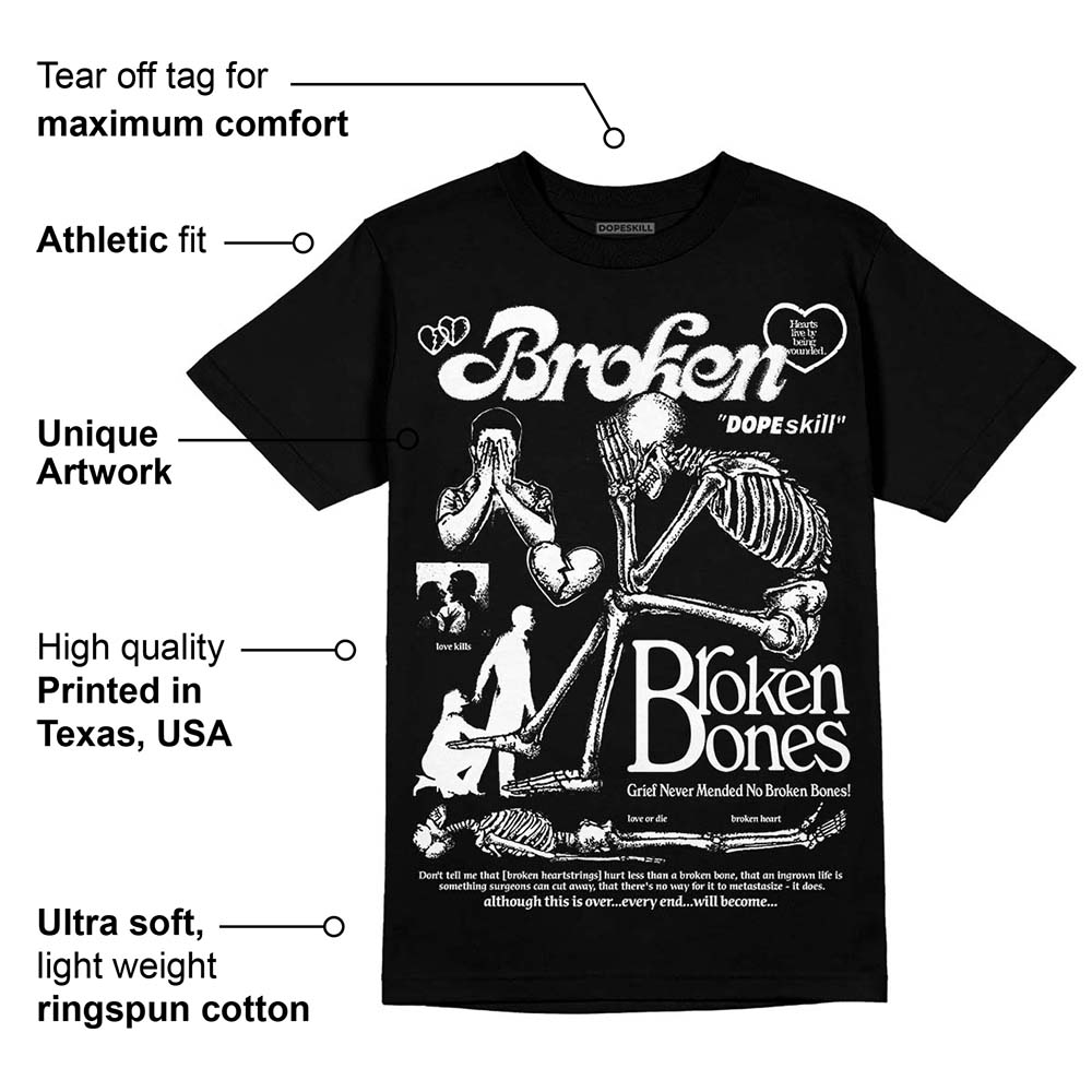 Black and White Collection superstreetwear T-Shirt Broken Bones Graphic