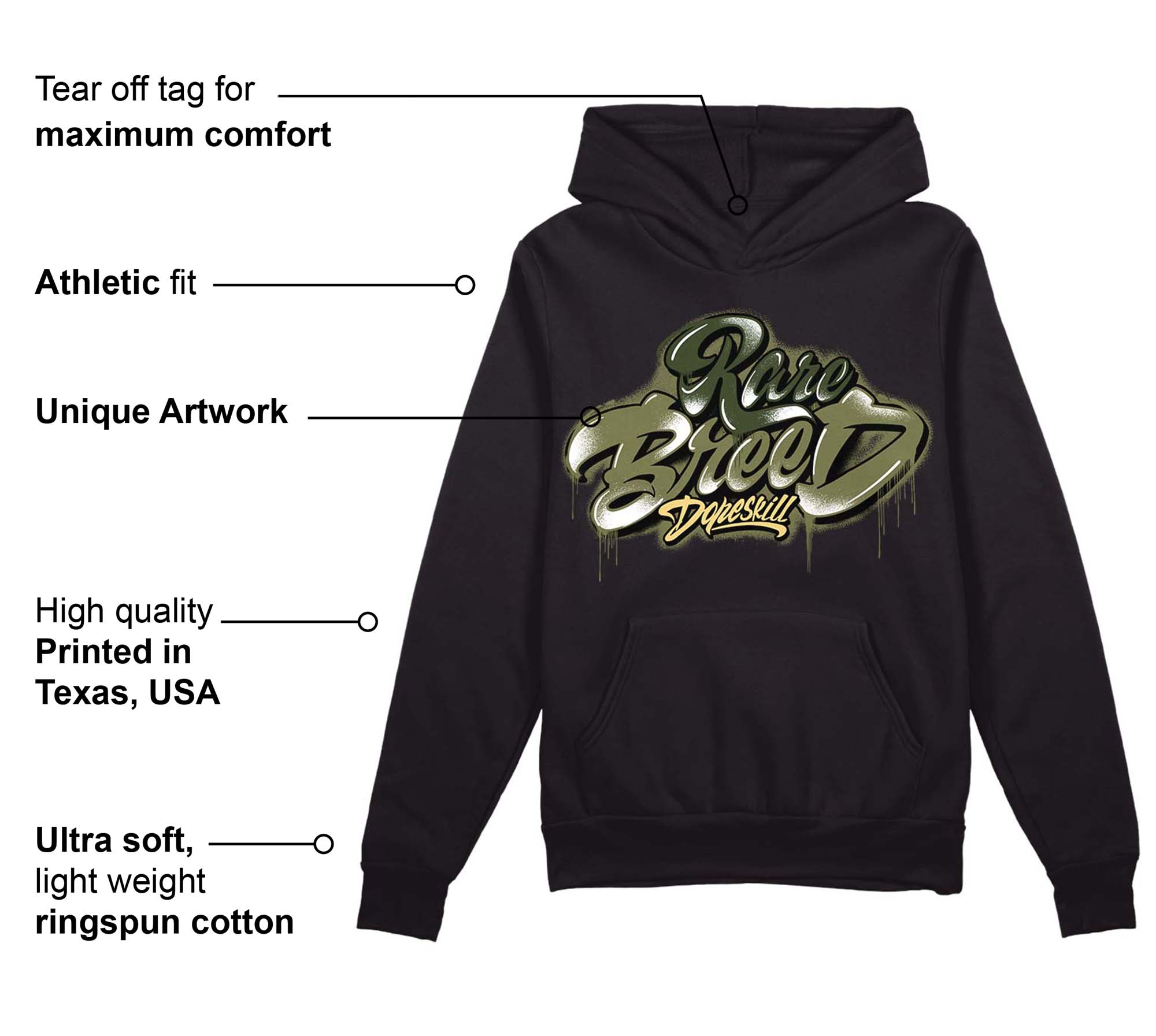 Craft Olive 4s superstreetwear Hoodie Sweatshirt Rare Breed Type Graphic