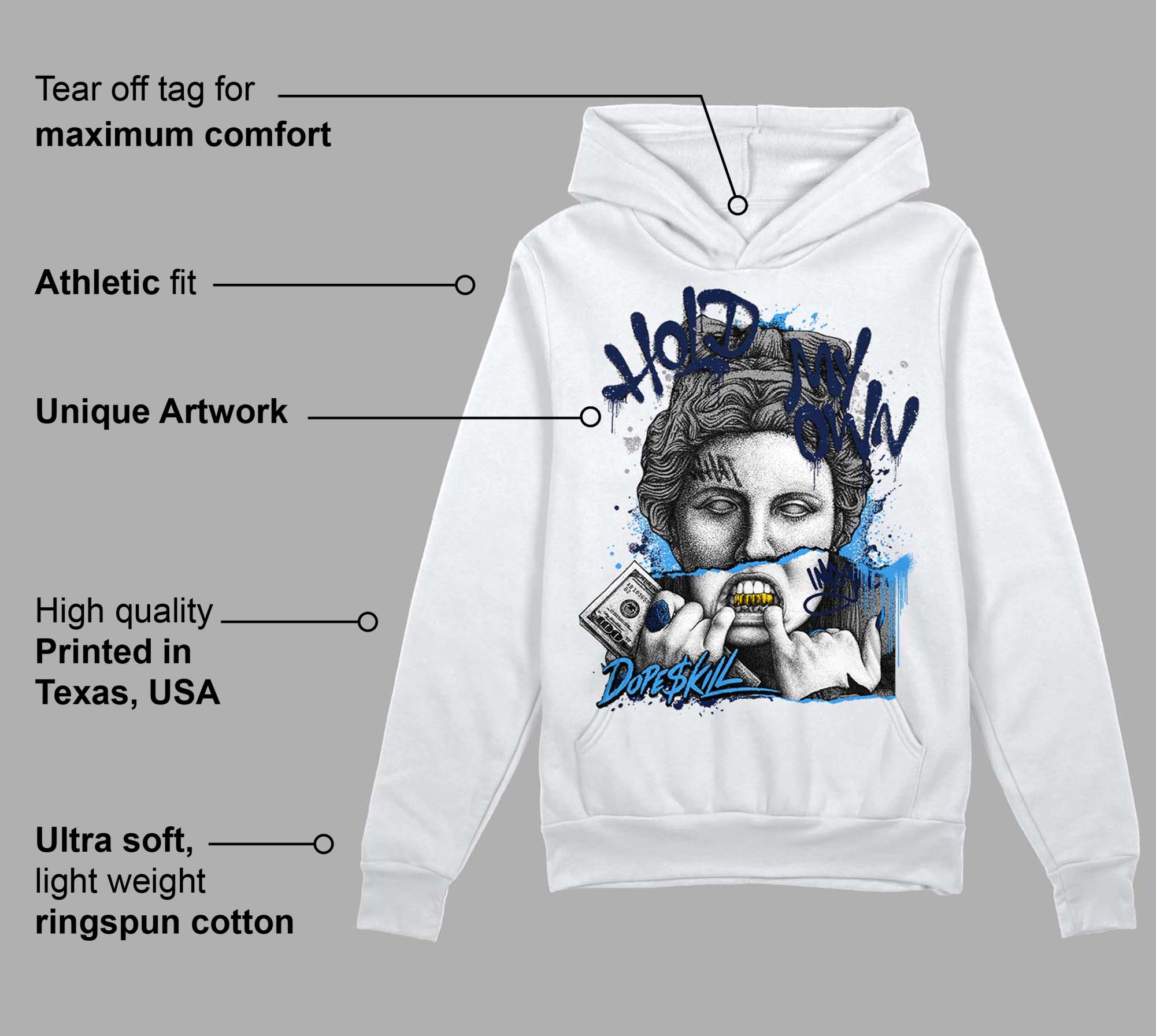 Midnight Navy 3s superstreetwear Hoodie Sweatshirt Hold My Own Graphic