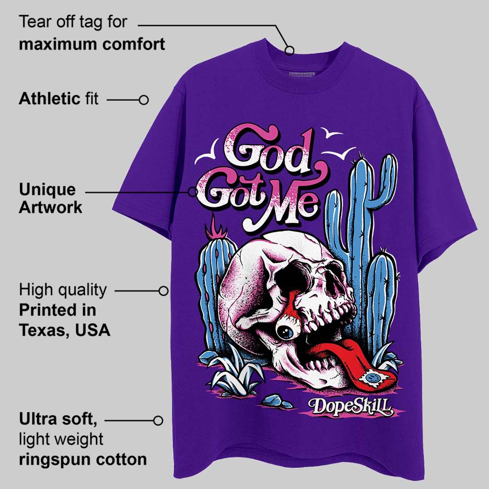 PURPLE Collection superstreetwear Purple T-shirt God Got Me Graphic