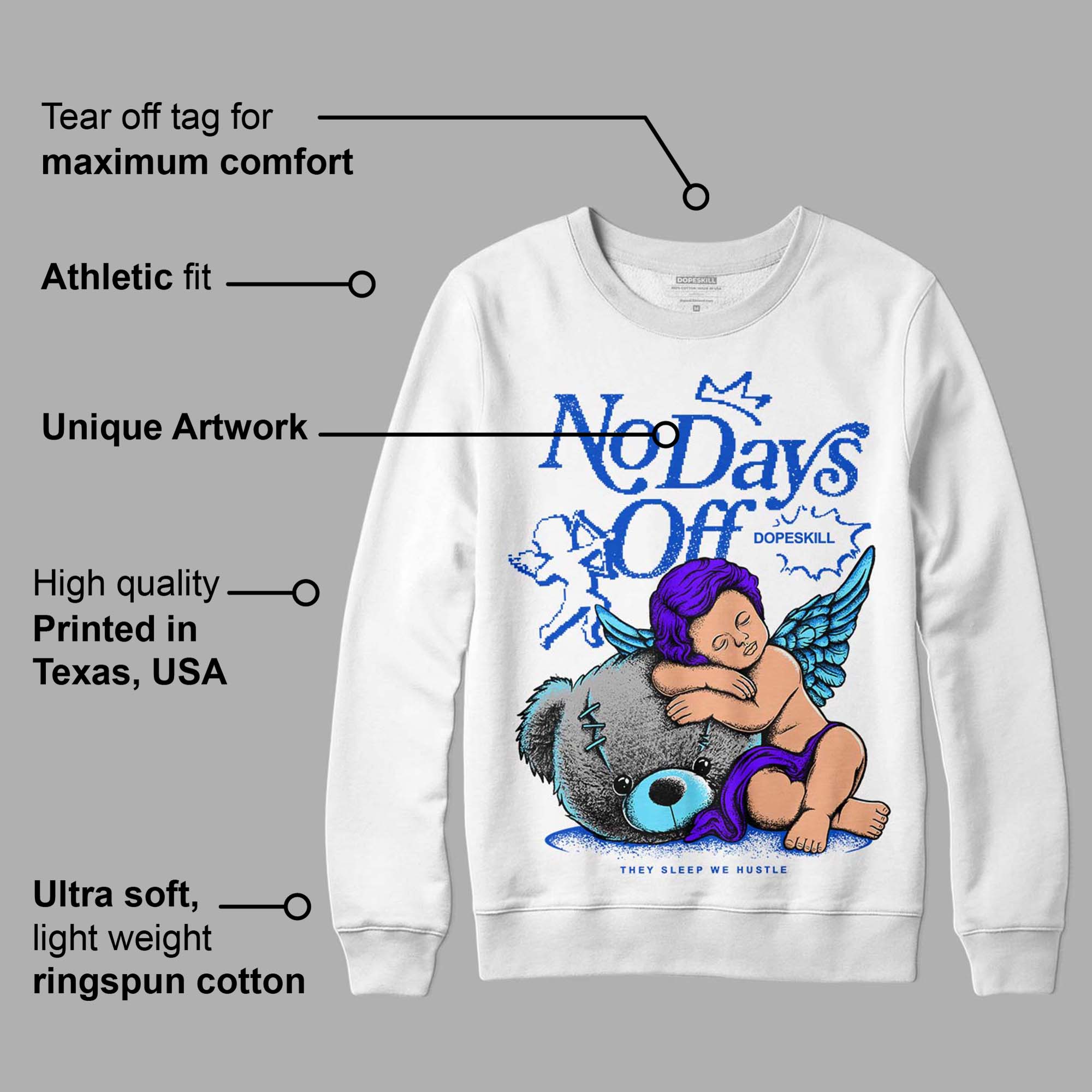 SB Dunk Argon superstreetwear Sweatshirt New No Days Off Graphic