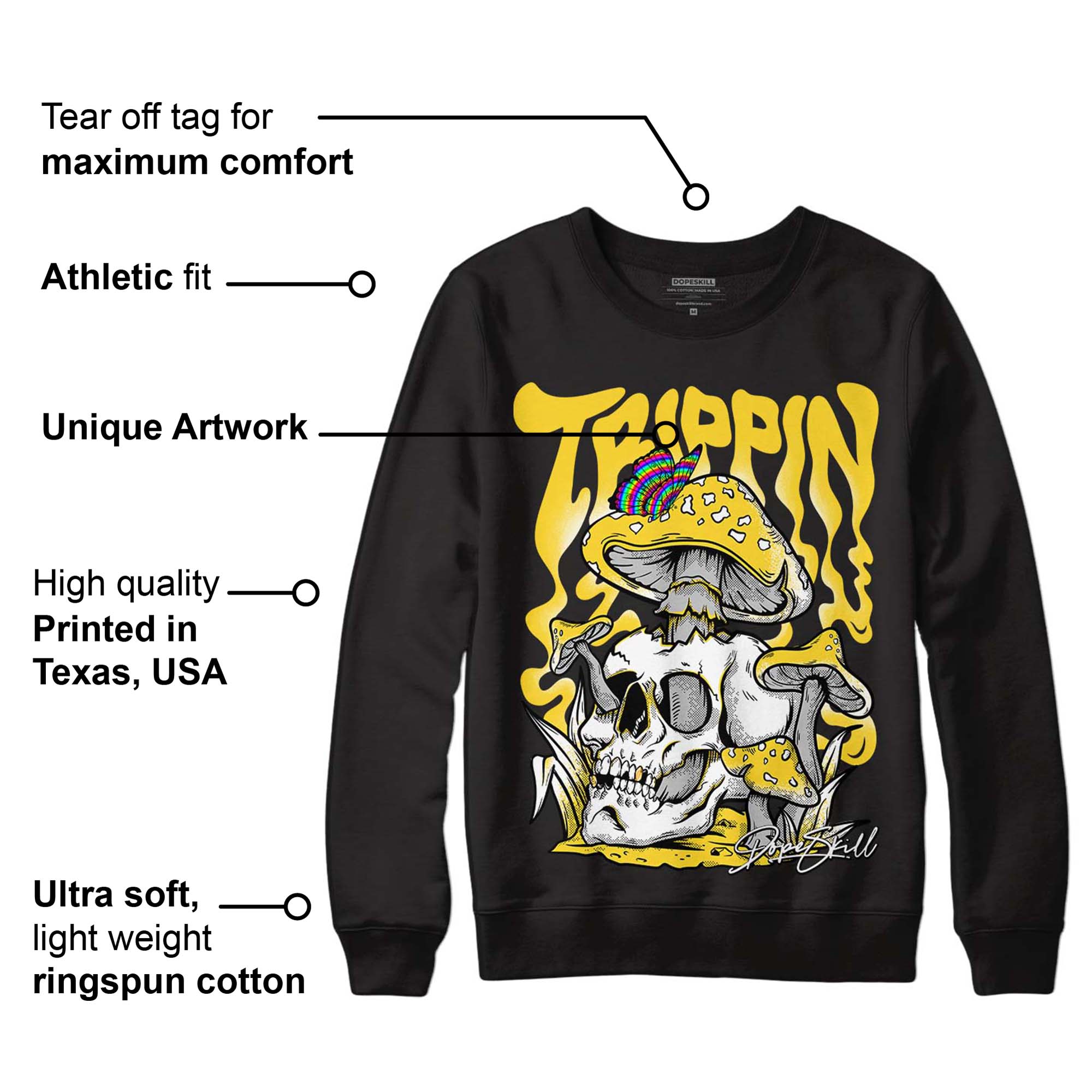 Black Tour Yellow AJ 4 Thunder superstreetwear Sweatshirt Trippin Graphic
