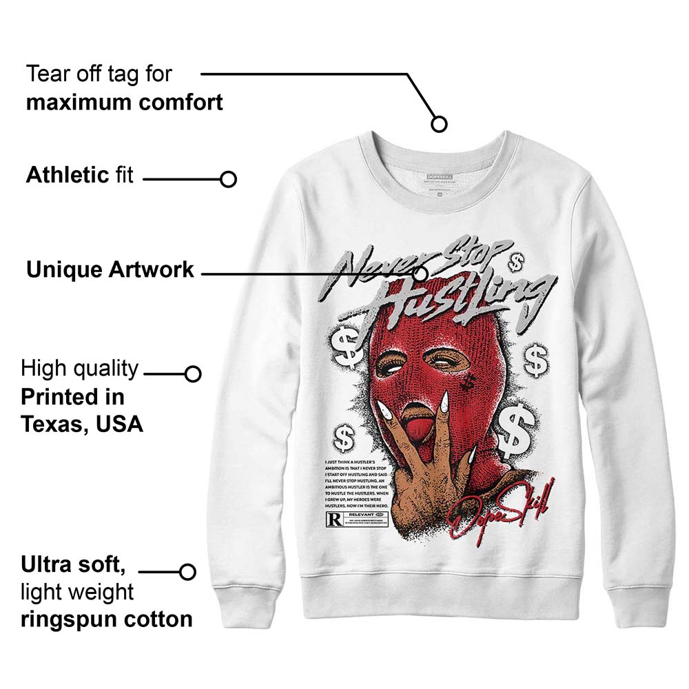 Red Taxi 12s superstreetwear Sweatshirt Never Stop Hustling Graphic