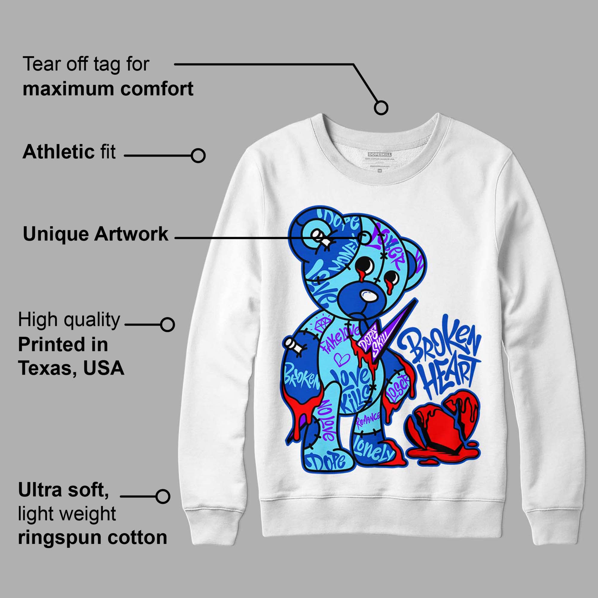 SB Dunk Argon superstreetwear Sweatshirt Broken Heart Graphic