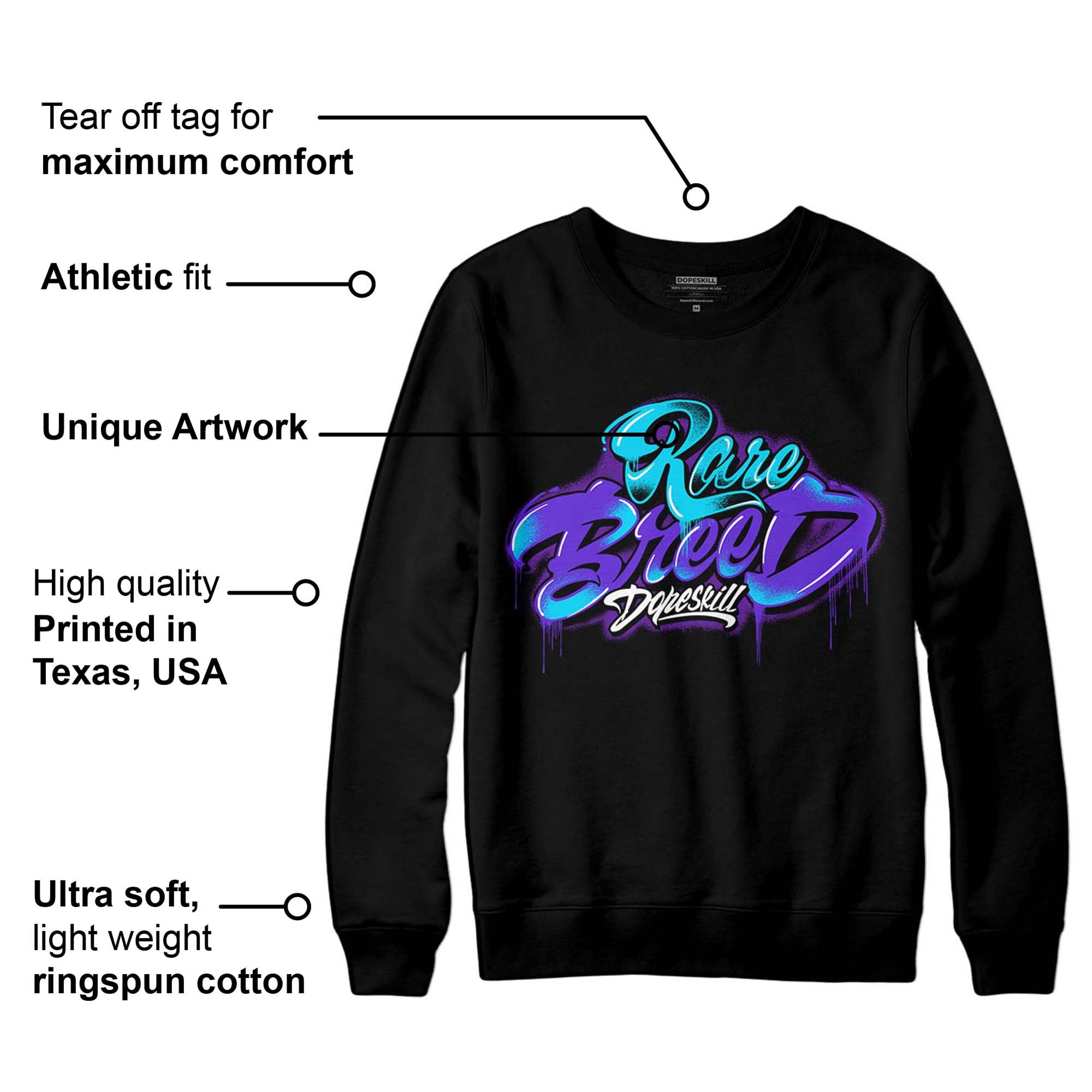 Aqua 6s superstreetwear Sweatshirt Rare Breed Type Graphic