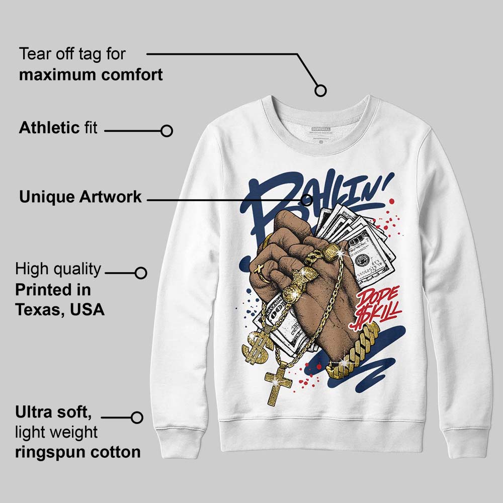 Summit White Navy 4s superstreetwear Sweatshirt Always Ballin' Graphic