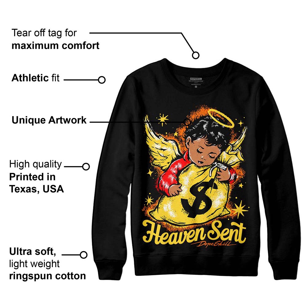 Black Tour Yellow AJ 4 Thunder superstreetwear Sweatshirt Heaven Sent Graphic