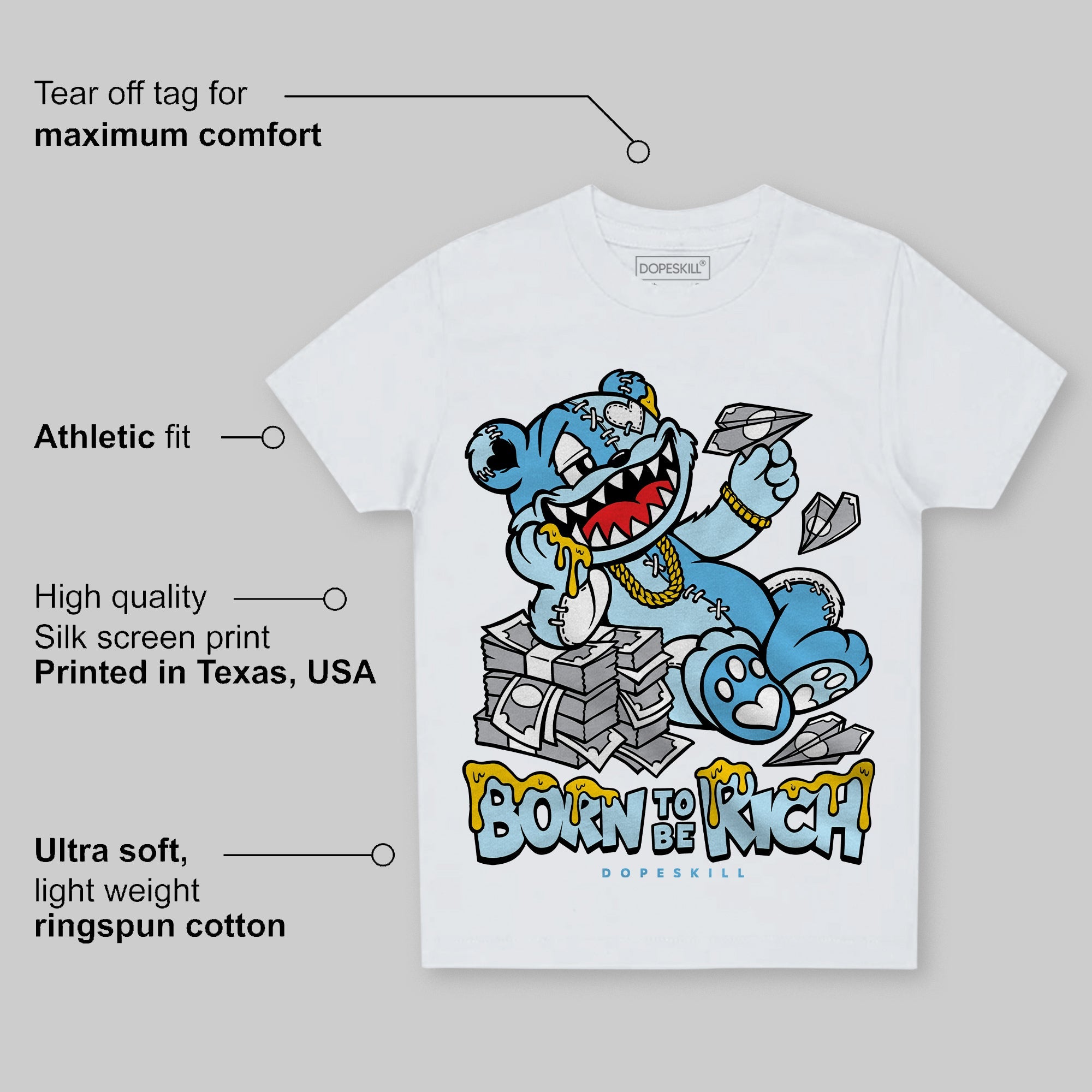 Legend Blue 11s superstreetwear Toddler Kids T-shirt Born To Be Rich Graphic