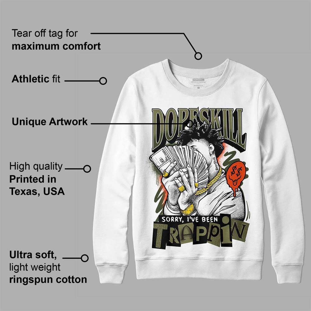 Olive Collection superstreetwear Sweatshirt Sorry I've Been Trappin Graphic
