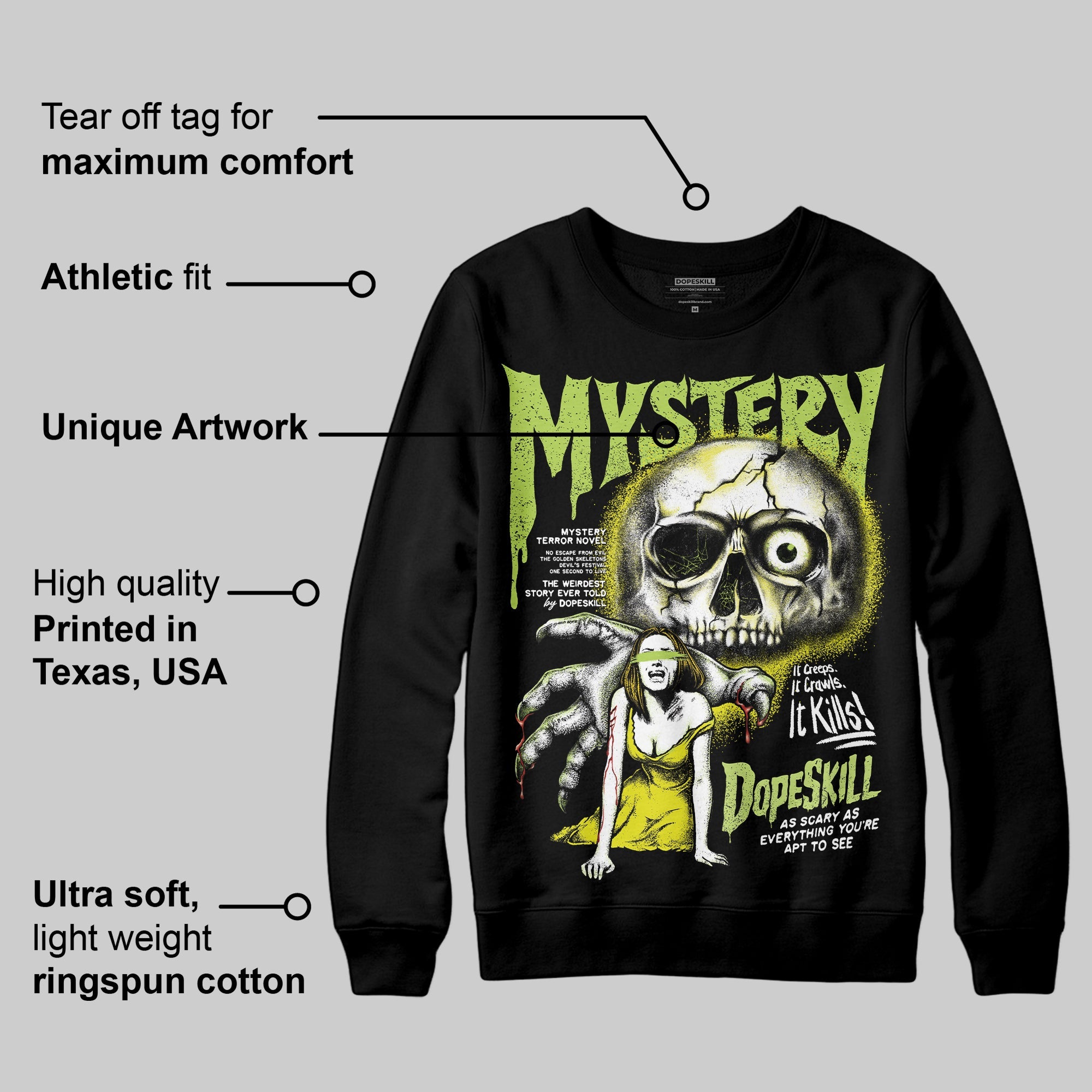 Bright Cactus 13s superstreetwear Sweatshirt Mystery Ghostly Grasp Graphic