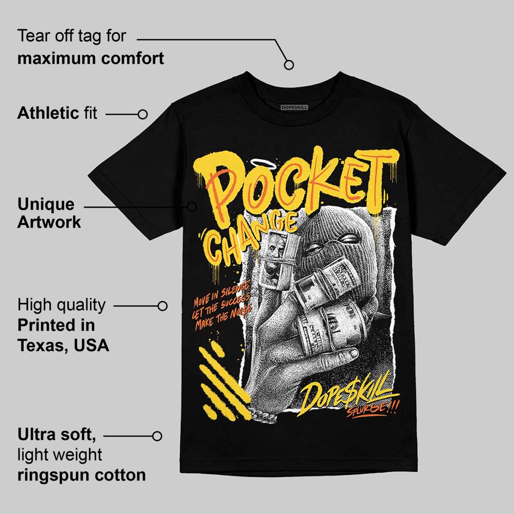 Black Tour Yellow AJ 4 Thunder superstreetwear T-Shirt Pocket Change Graphic