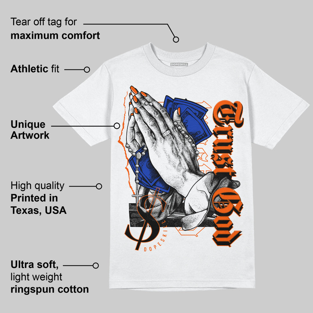Dunk Low Futura Orange Blaze superstreetwear T-Shirt Trust God Graphic