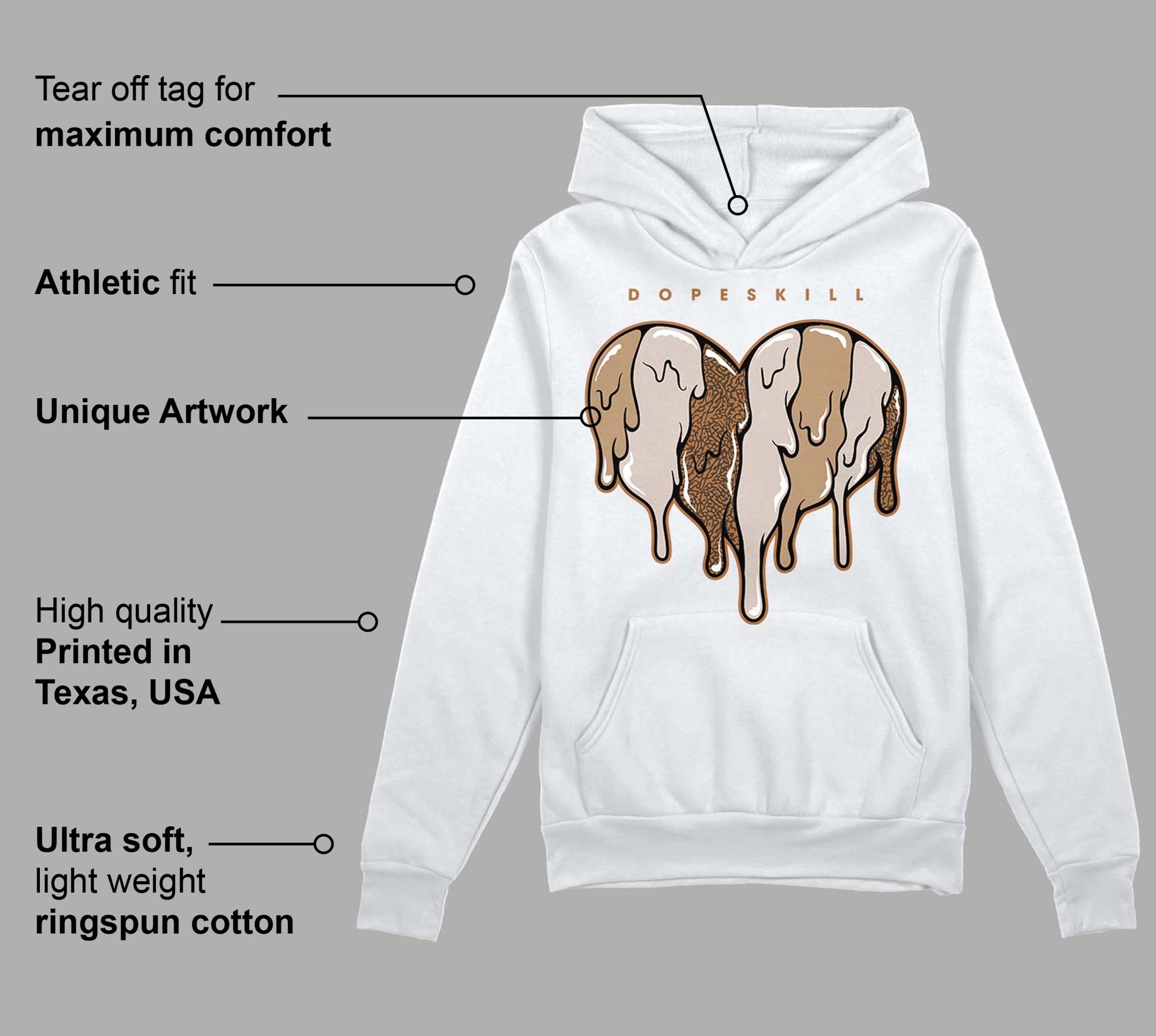 Palomino 3s superstreetwear Hoodie Sweatshirt Slime Drip Heart Graphic