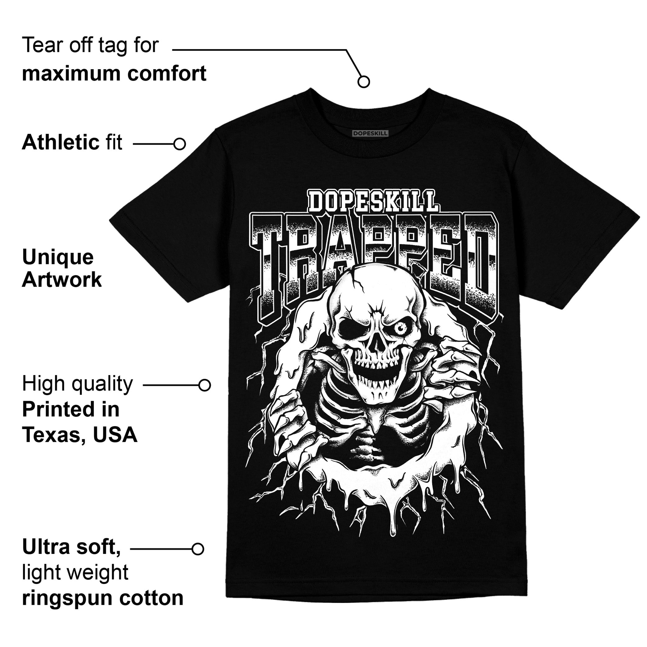 85 Black White 1s superstreetwear T-Shirt Trapped Halloween Graphic