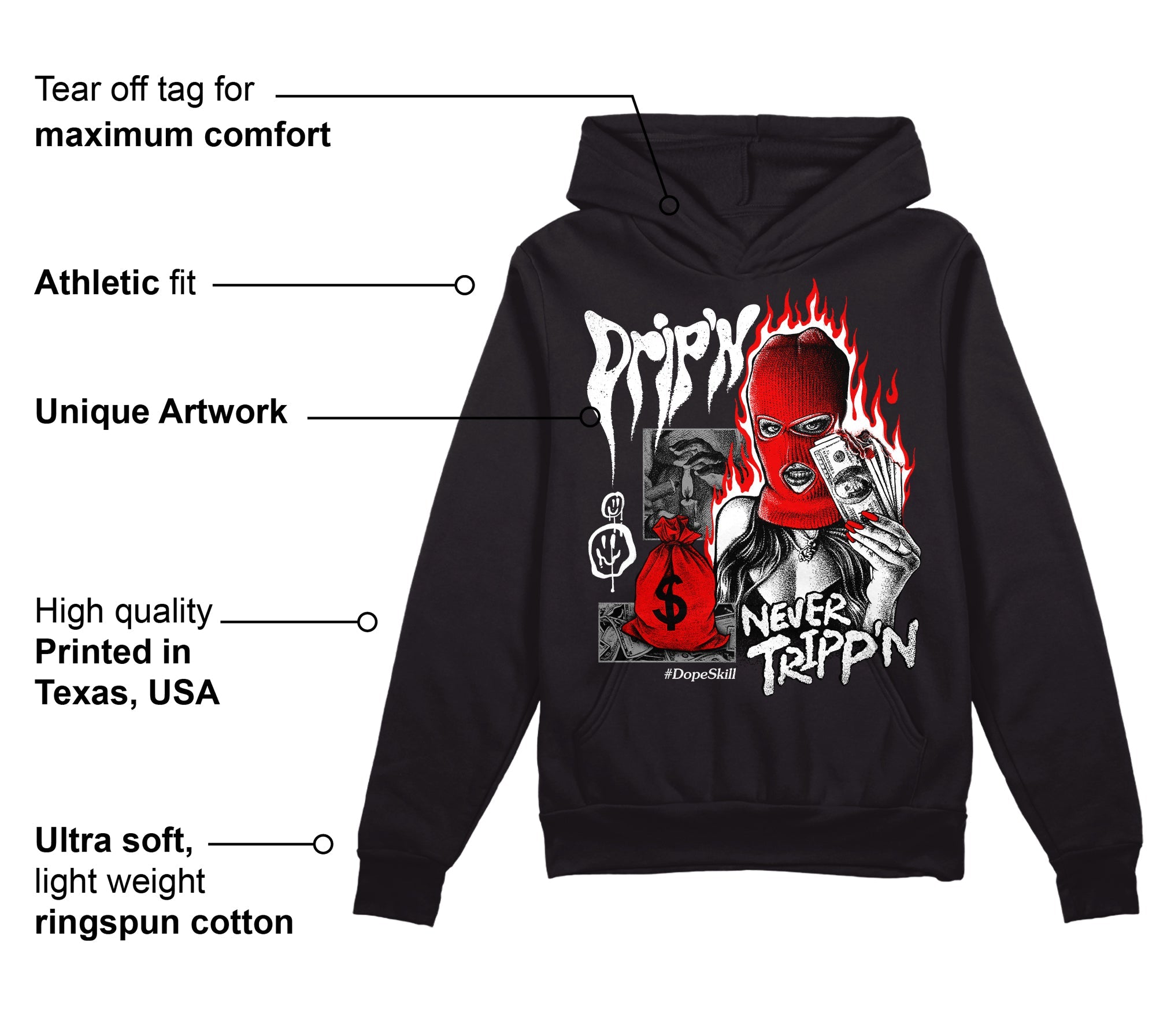 Dunk Panda White Black superstreetwear Hoodie Sweatshirt Drip'n Never Tripp'n Graphic