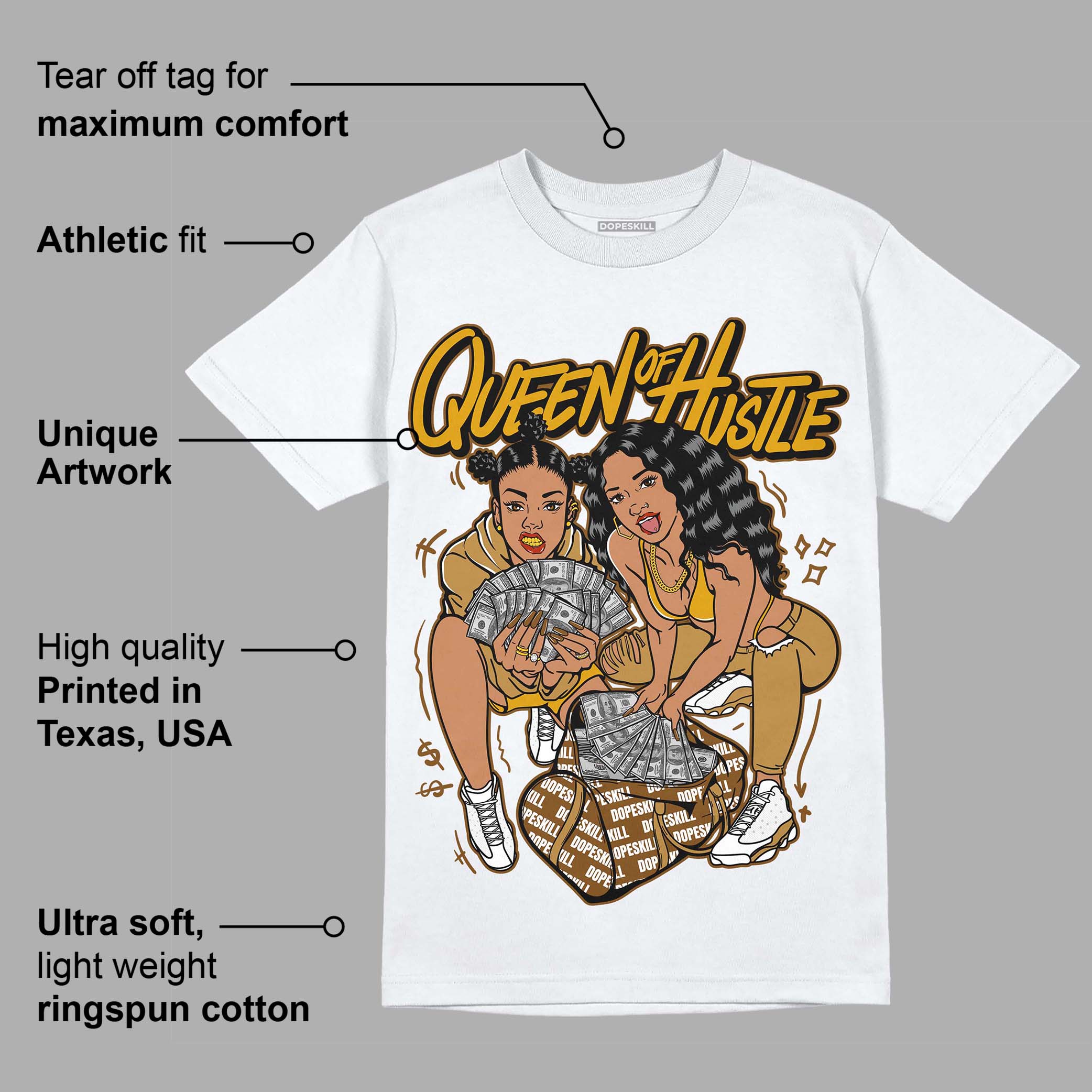 Wheat 13s superstreetwear T-Shirt Queen Of Hustle Graphic
