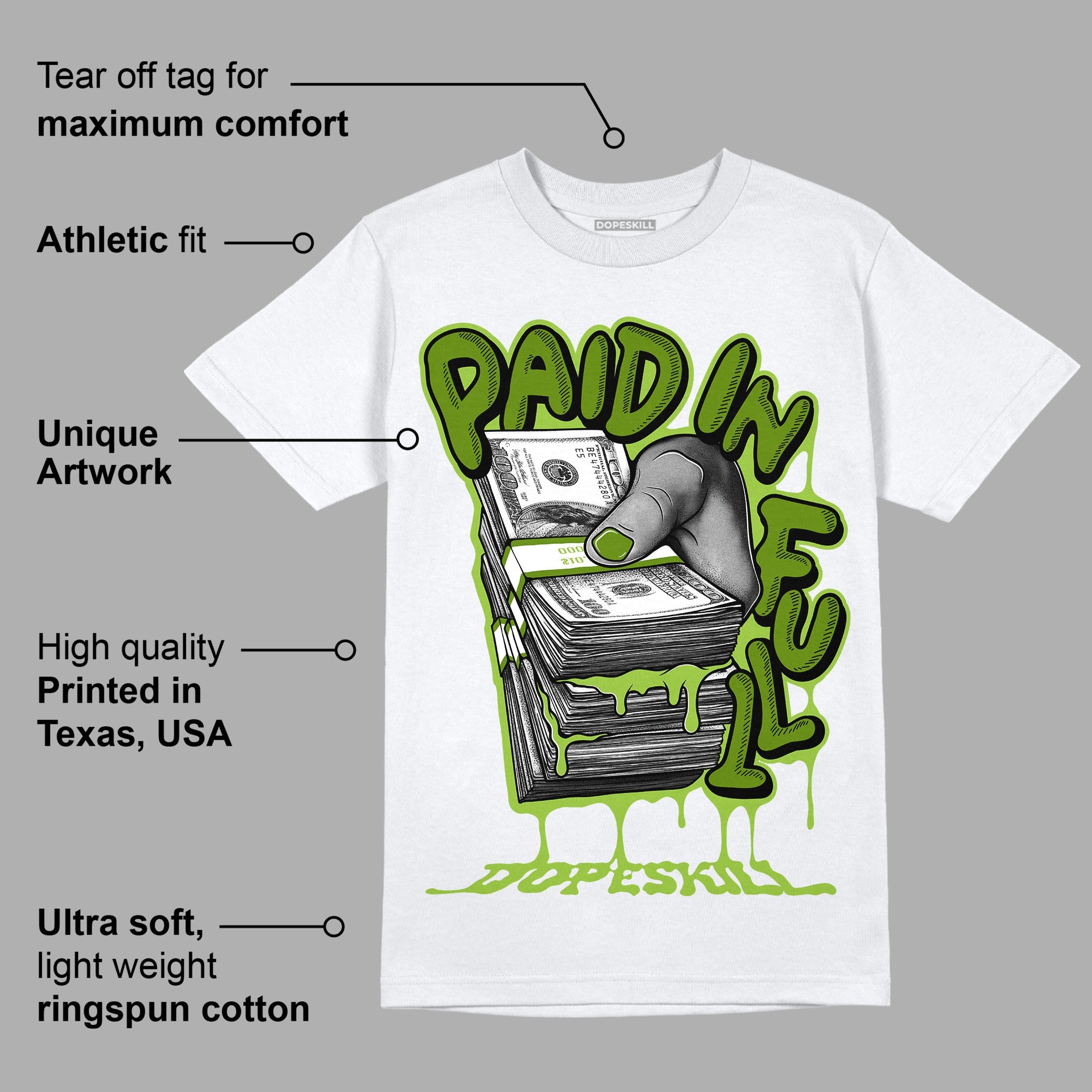 Dunk Low 'Chlorophyll' superstreetwear T-Shirt Paid In Full Graphic