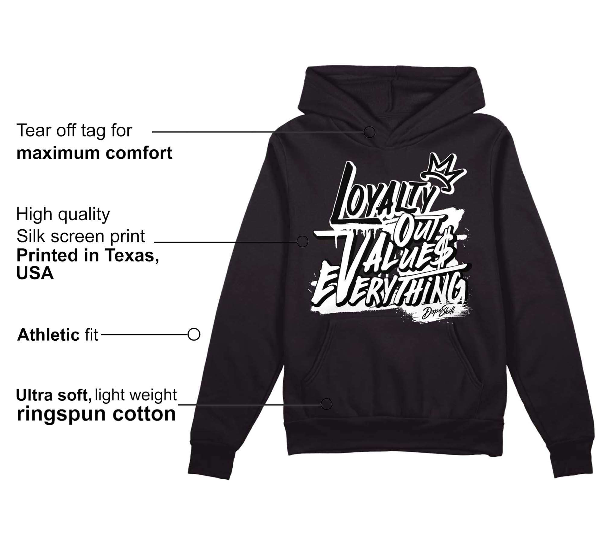 85 Black White 1s superstreetwear Hoodie Sweatshirt LOVE Graphic