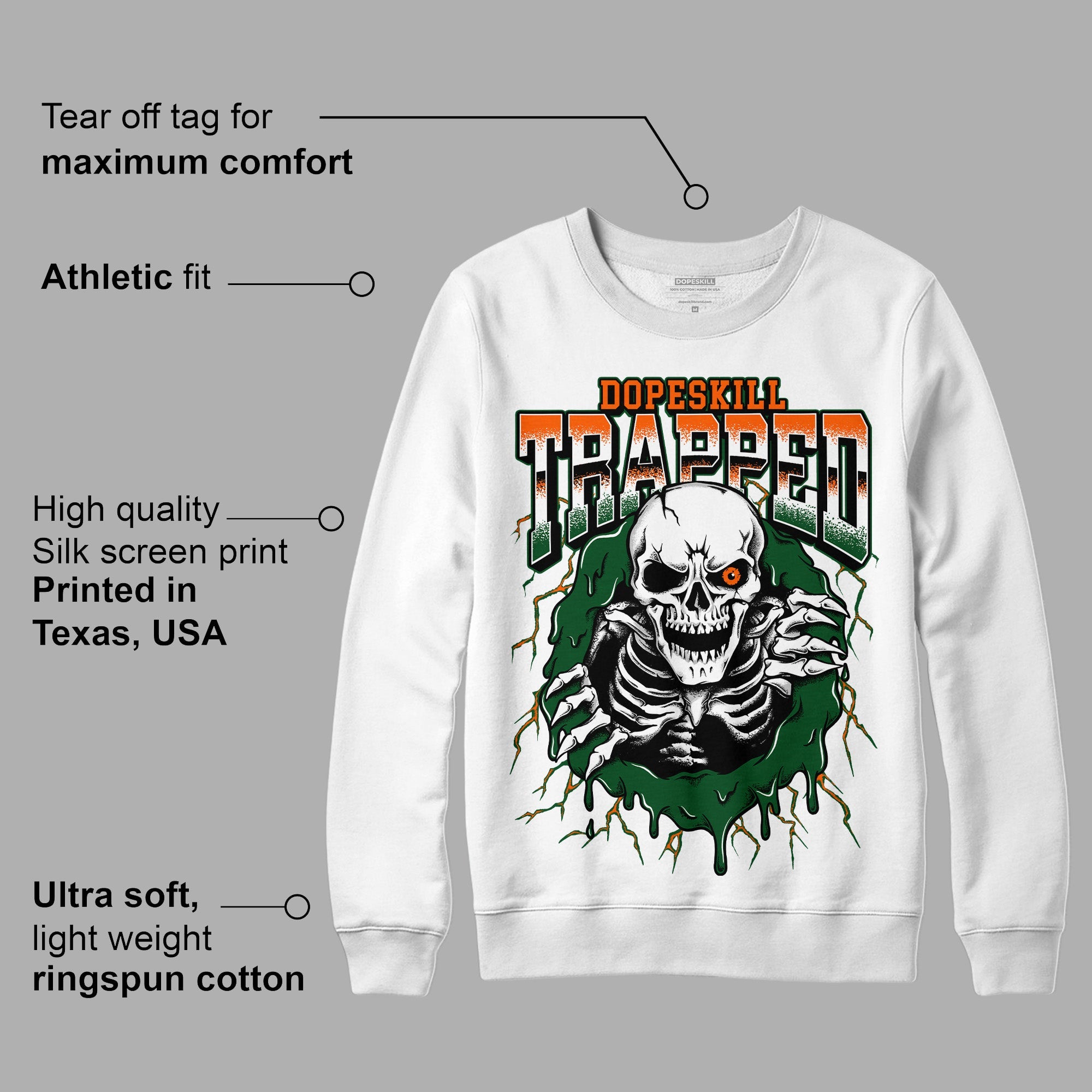 Dunk Low Team Dark Green Orange superstreetwear Sweatshirt Trapped Halloween Graphic