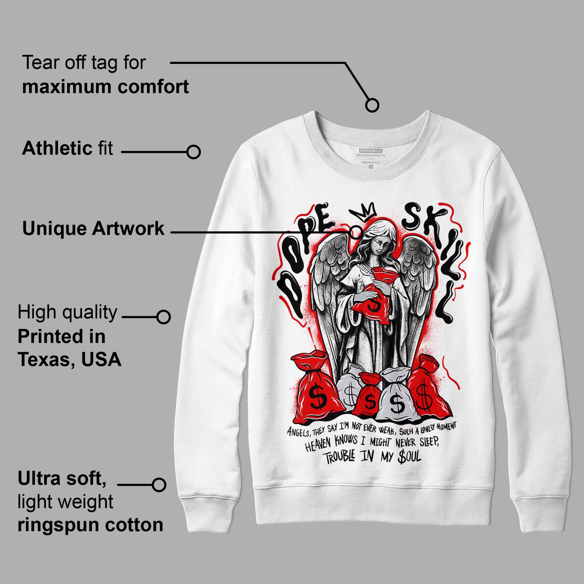Red Cement 4S superstreetwear Sweatshirt Angels Graphic