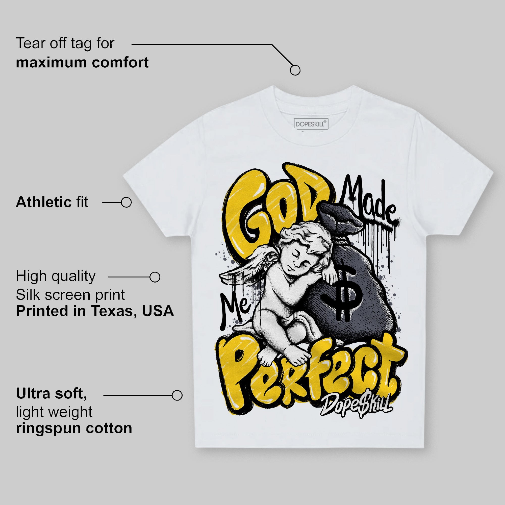 Lightning 4s superstreetwear Toddler Kids T-shirt God Made Me Perfect Graphic