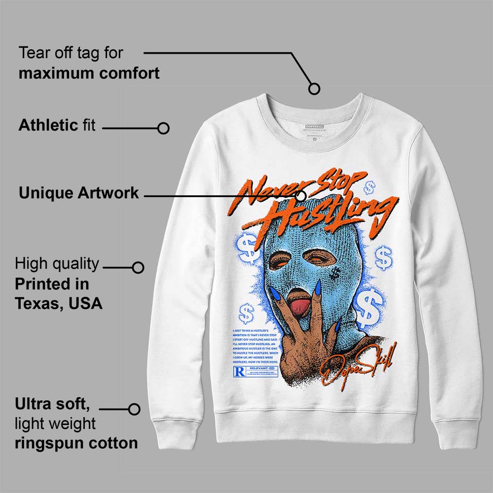 Dunk Futura University Blue superstreetwear Sweatshirt Never Stop Hustling Graphic