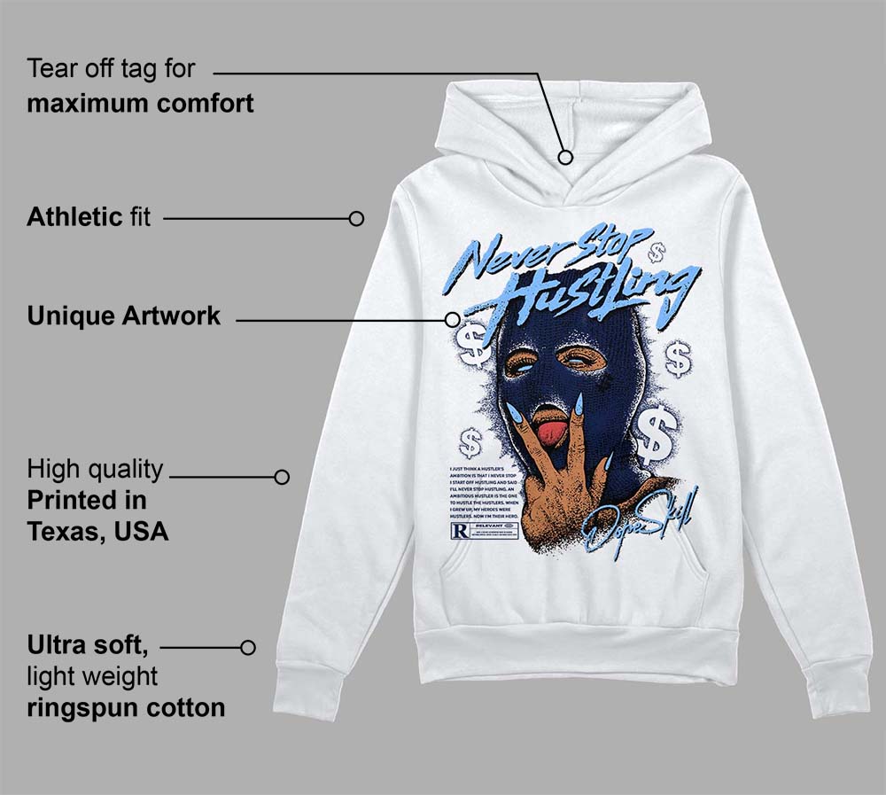 Midnight Navy 5s superstreetwear Hoodie Sweatshirt Never Stop Hustling Graphic