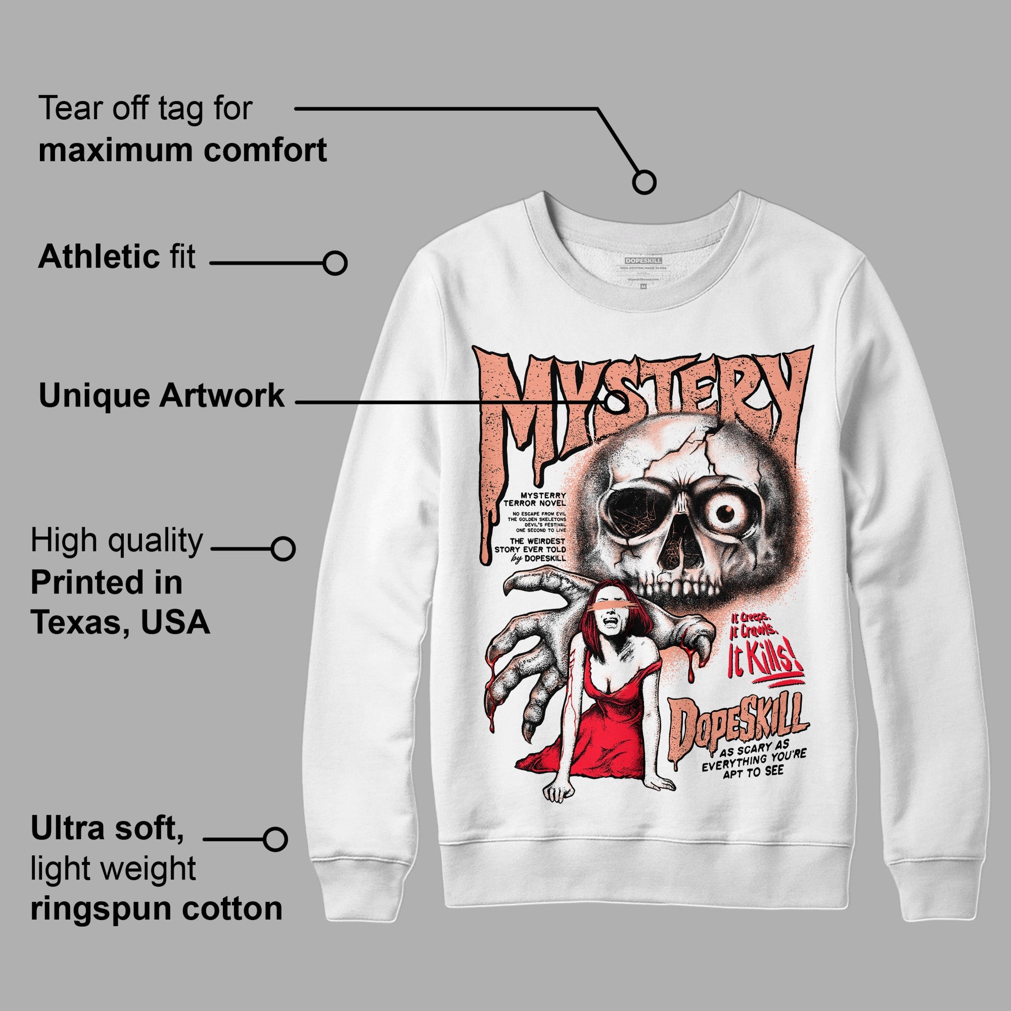 Crimson Bliss 5s superstreetwear Sweatshirt Mystery Ghostly Grasp Graphic