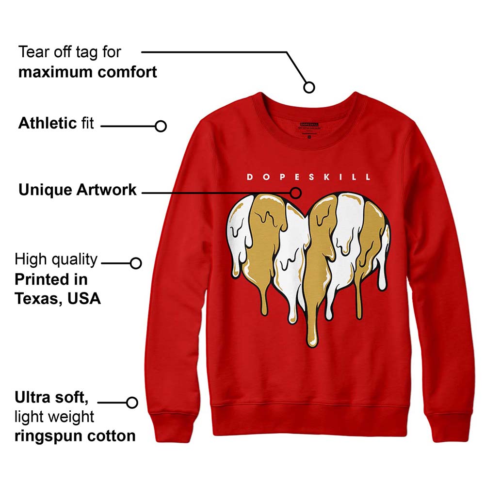 Red Collection superstreetwear Red Sweatshirt Slime Drip Heart Graphic