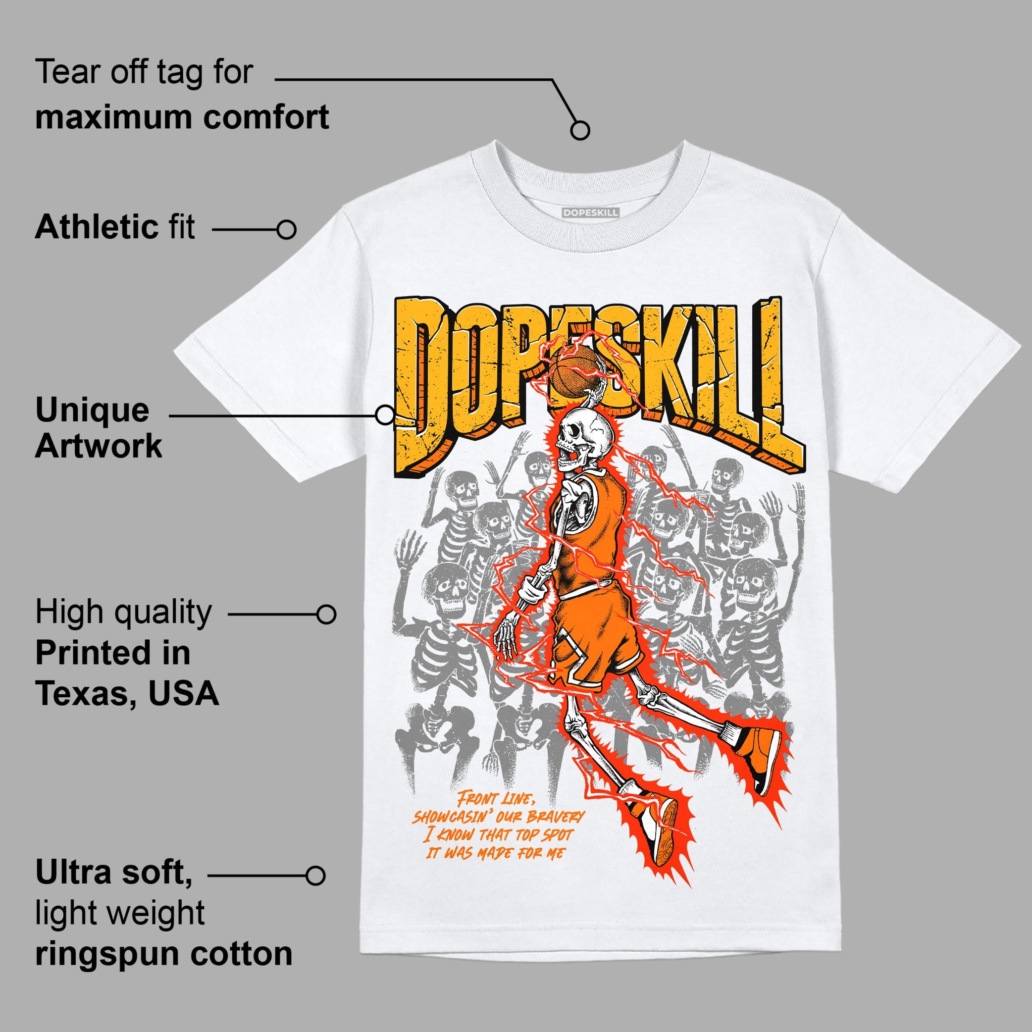 Orange Black White superstreetwear T-Shirt Thunder Dunk Graphic