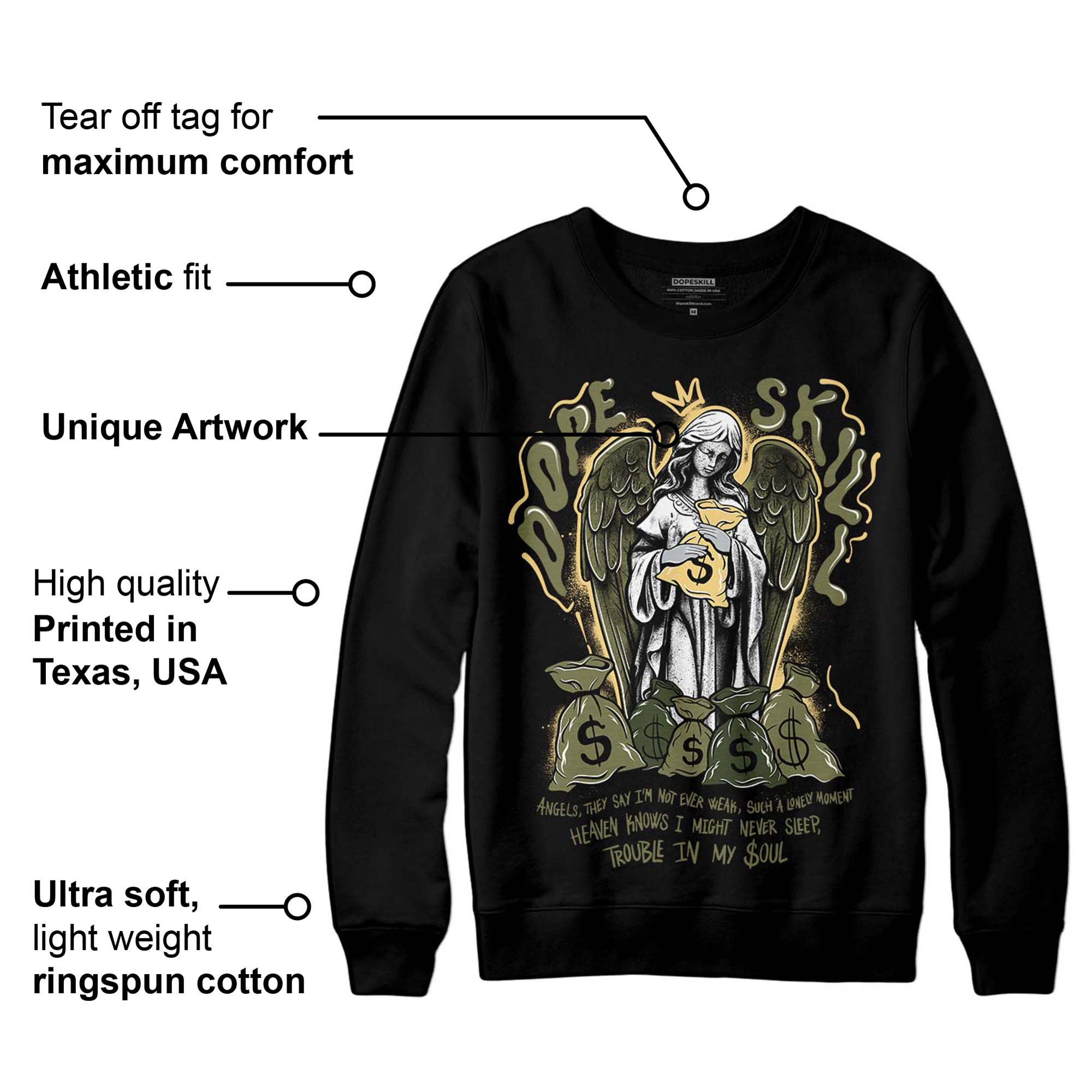 Craft Olive 4s superstreetwear Sweatshirt Angels Graphic