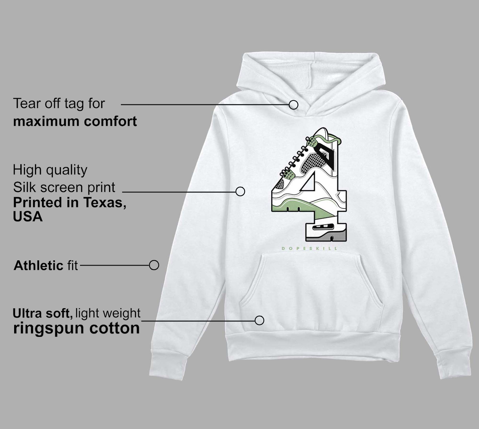 Seafoam 4s superstreetwear Hoodie Sweatshirt No.4 Graphic